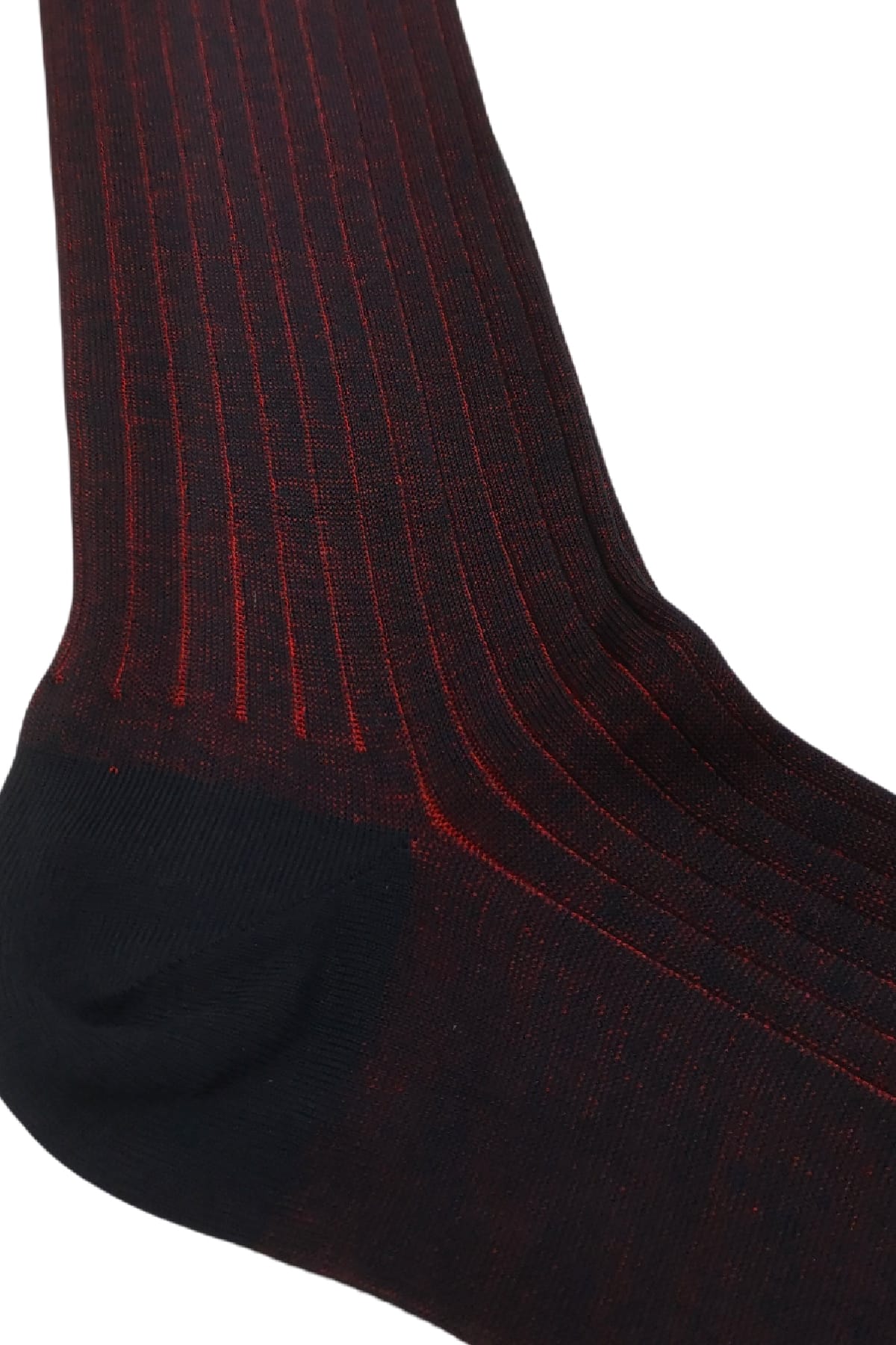 Calzini uomo a costa colore in contrasto in cotone lunghezza ginocchio made in italy