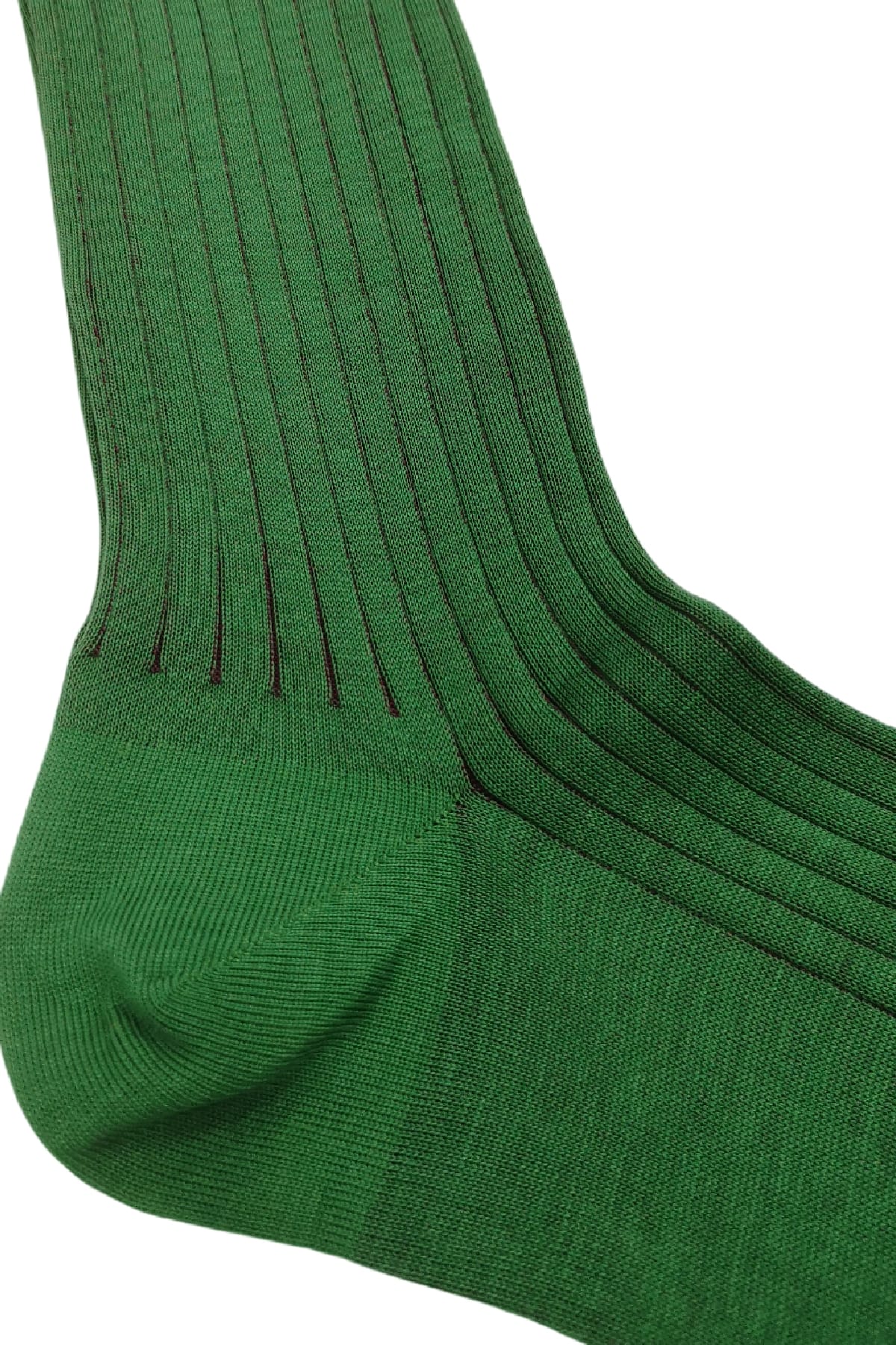 Calzini uomo a costa colore in contrasto in cotone lunghezza ginocchio made in italy