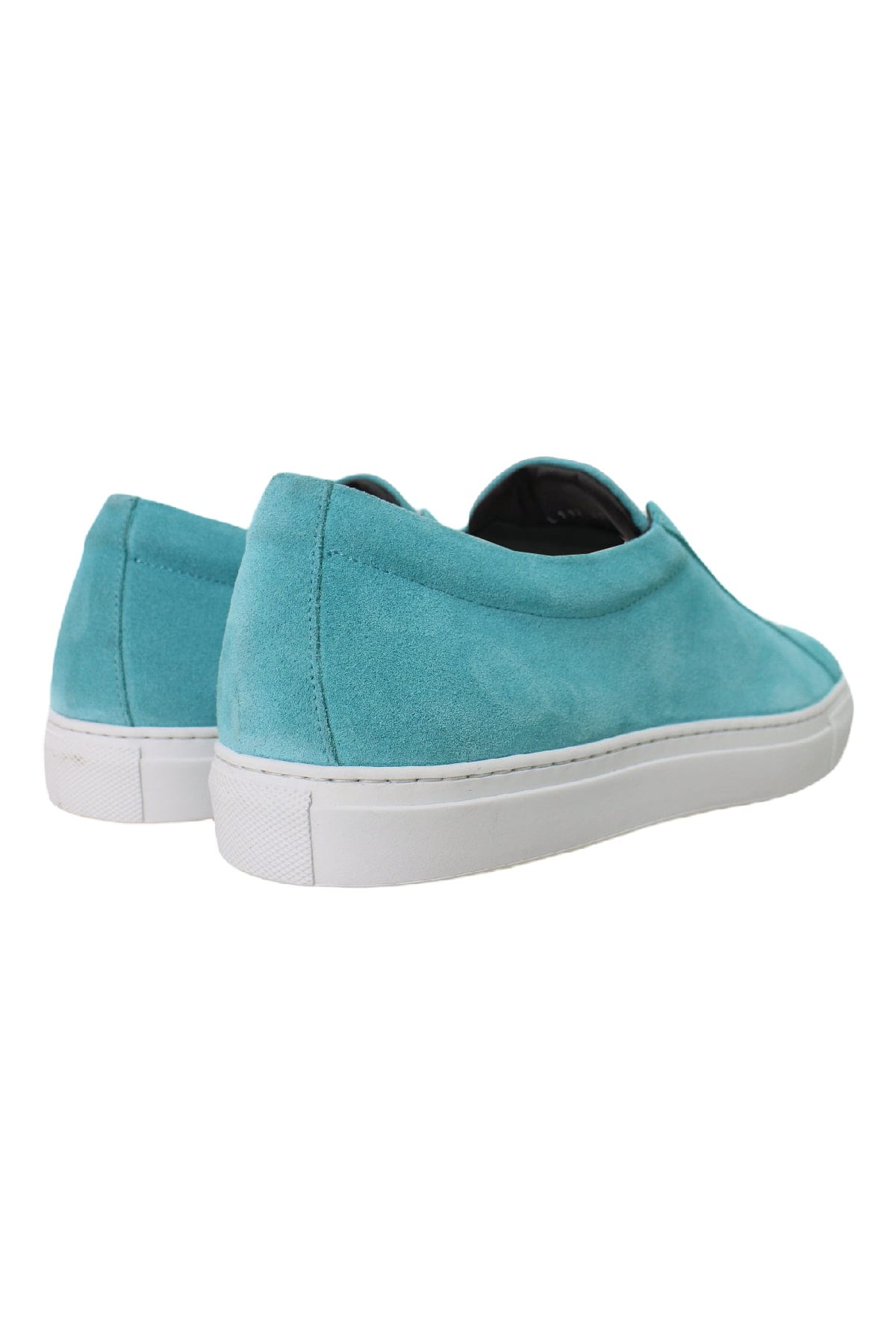 Sneakers uomo color tiffany in camoscio con suola in gomma bianca made in italy