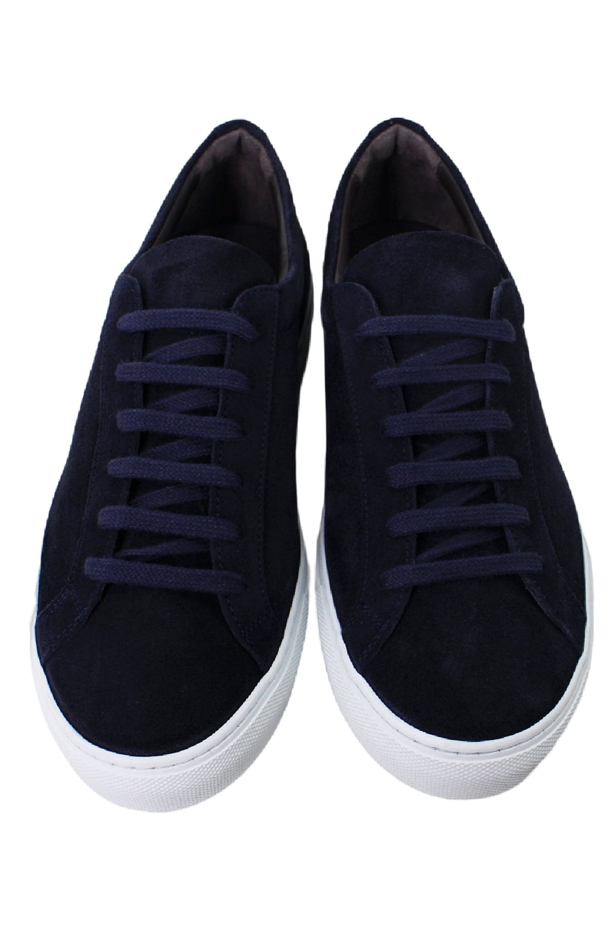 Sneakers uomo navy blu in camoscio con suola in gomma bianca made in italy