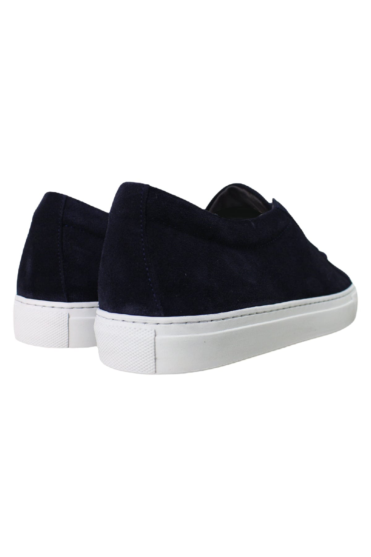 Sneakers uomo navy blu in camoscio con suola in gomma bianca made in italy