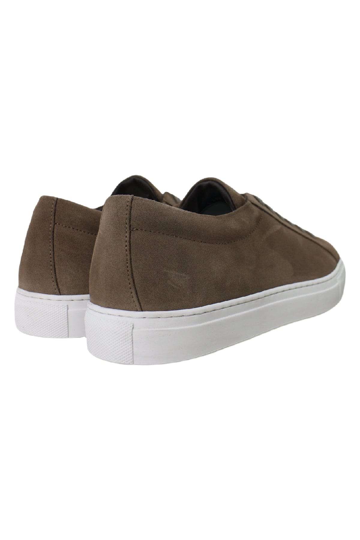 Sneakers uomo marrone in camoscio con suola in gomma bianca made in italy