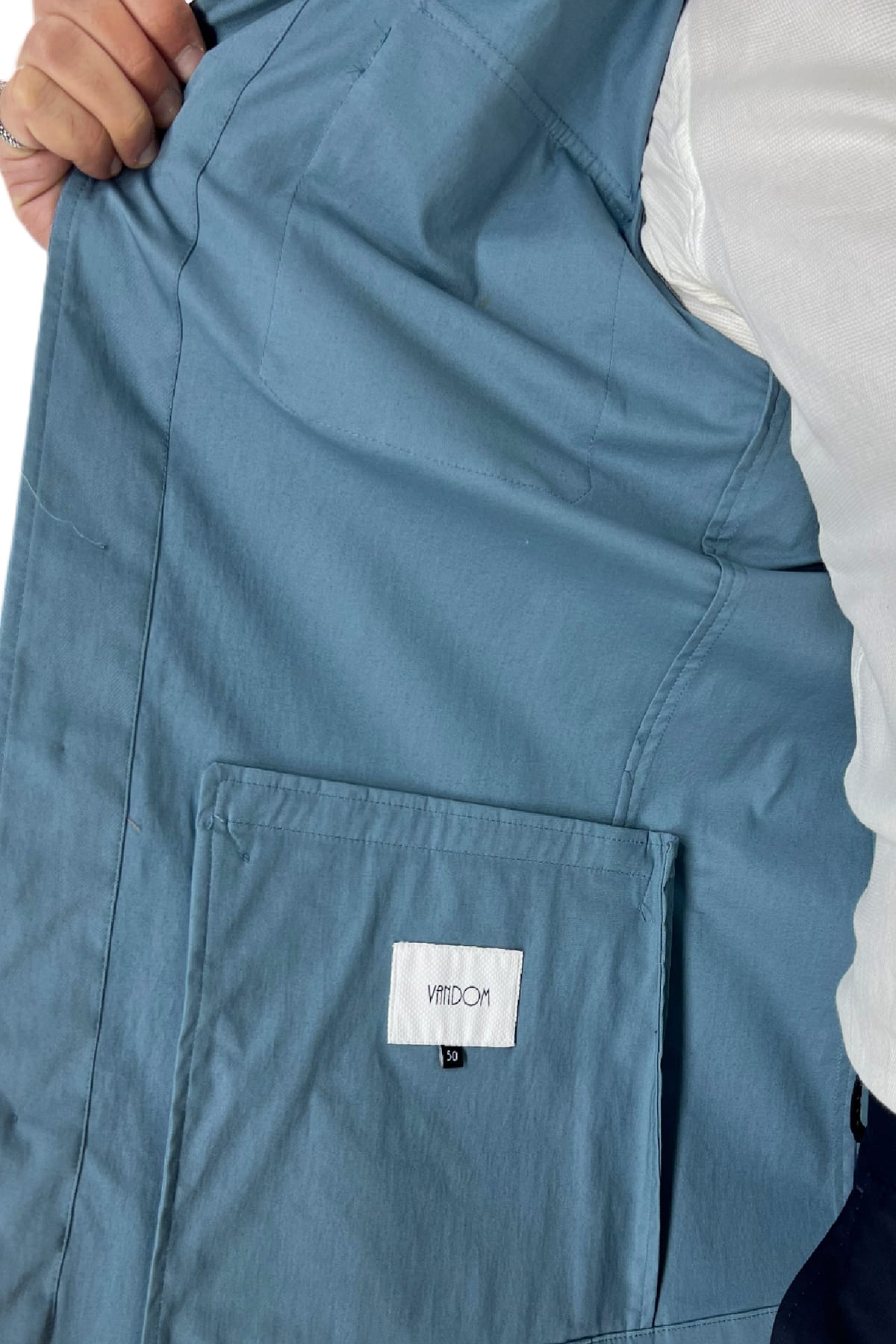 Sahariana uomo Celeste in cotone estiva made in italy