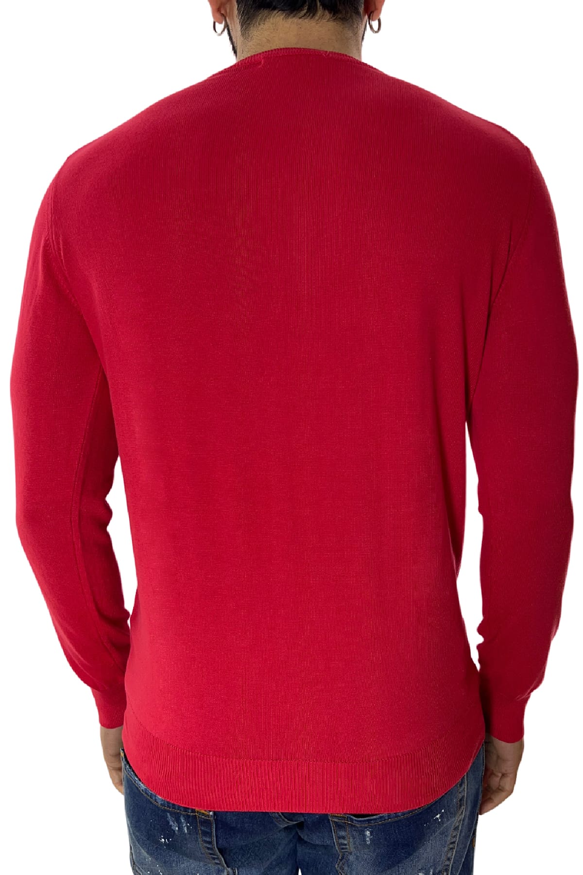 Maglioncino girocollo da uomo manica lunga in cotone 100% made in Italy