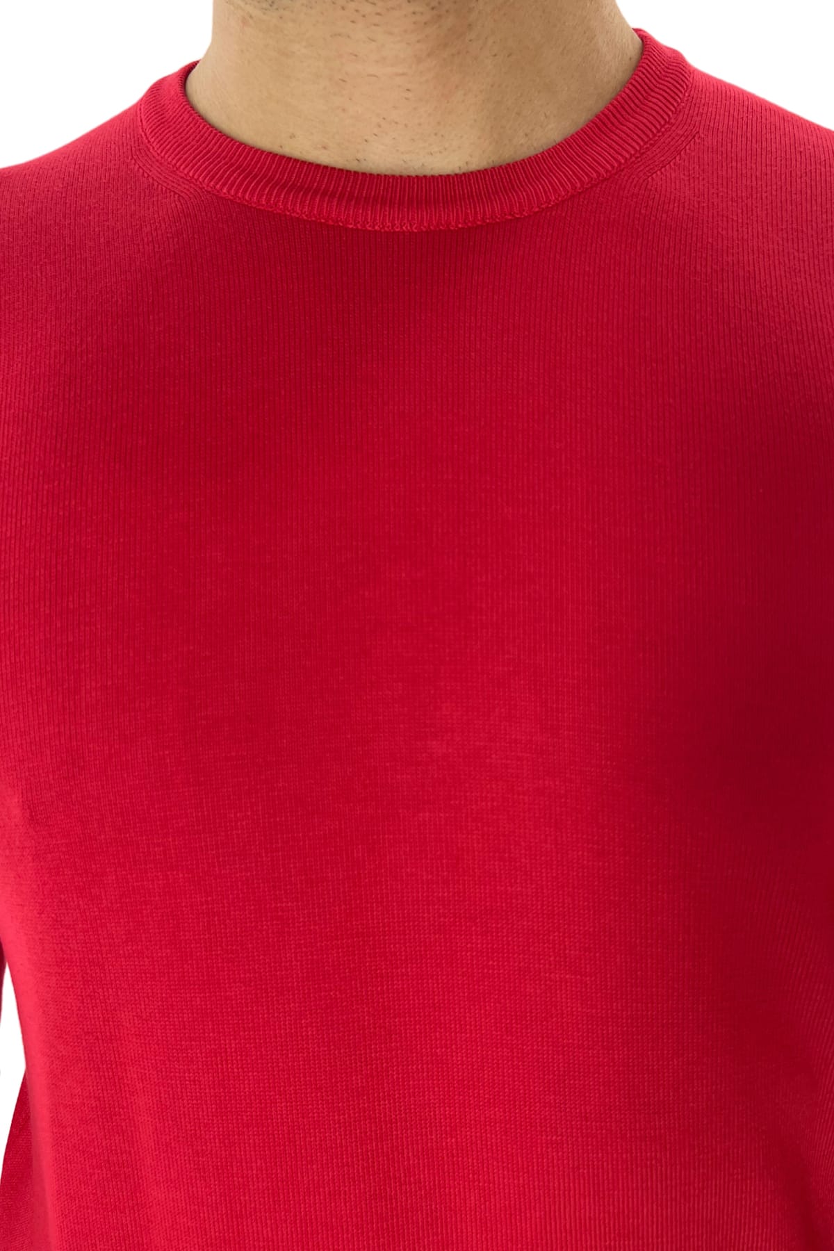 Maglioncino girocollo da uomo manica lunga in cotone 100% made in Italy