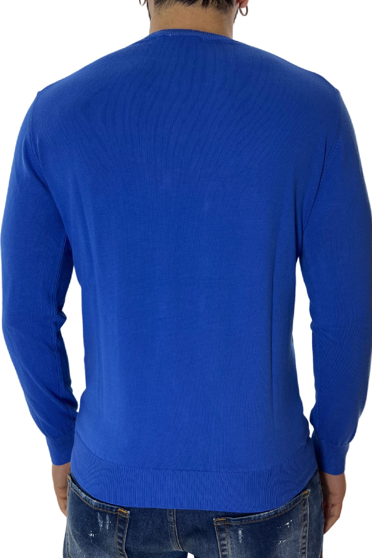 Maglioncino girocollo da uomo manica lunga in cotone 100% made in Italy