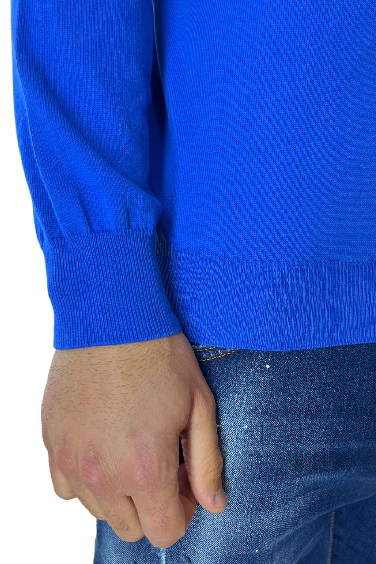 Maglioncino girocollo da uomo manica lunga in cotone 100% made in Italy