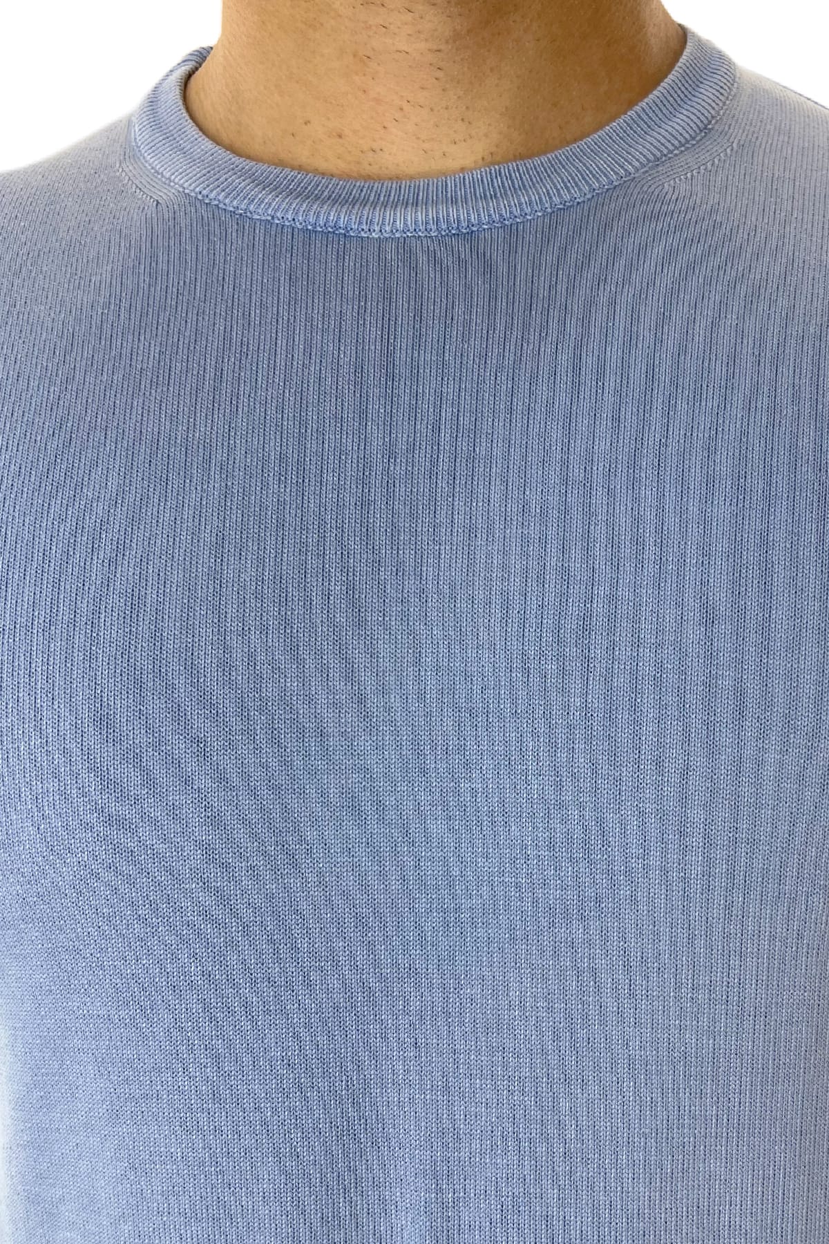 Maglioncino girocollo da uomo in cotone 100% Stone Wash made in Italy