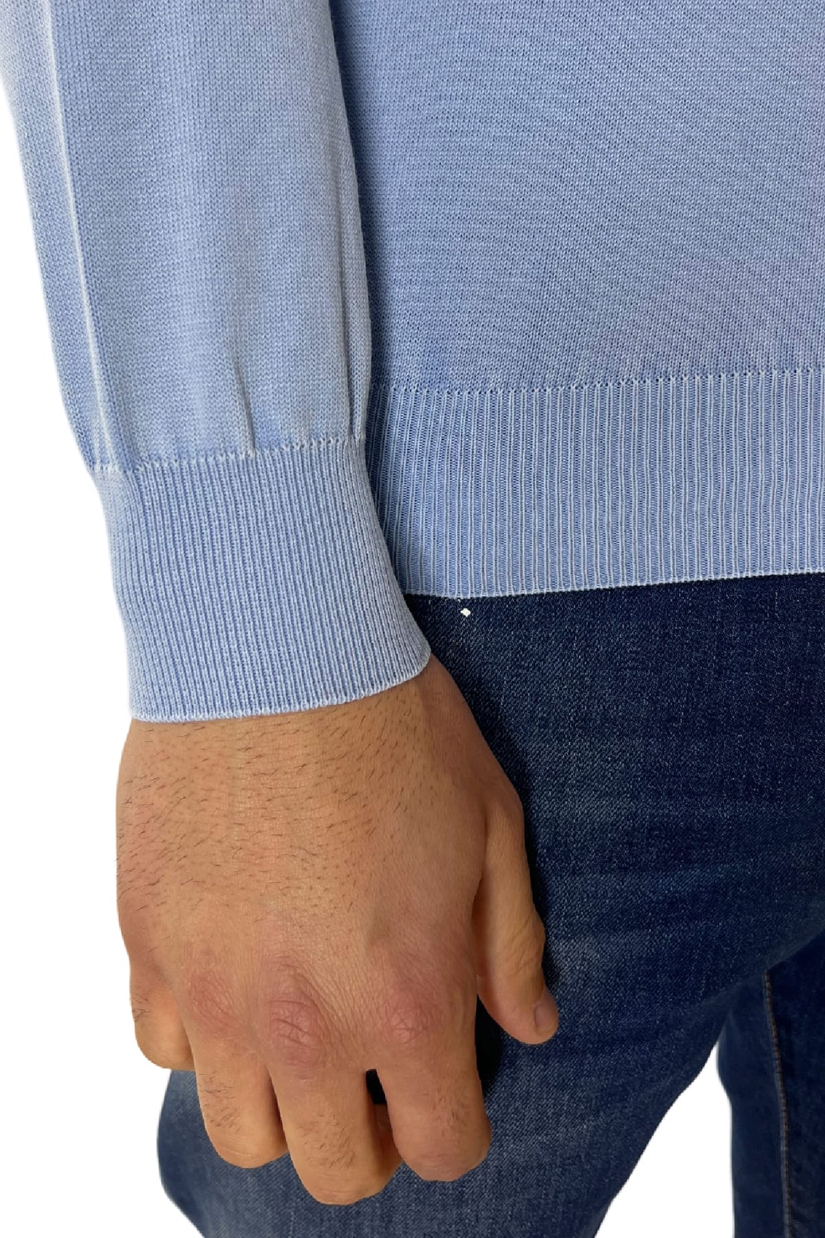 Maglioncino girocollo da uomo in cotone 100% Stone Wash made in Italy