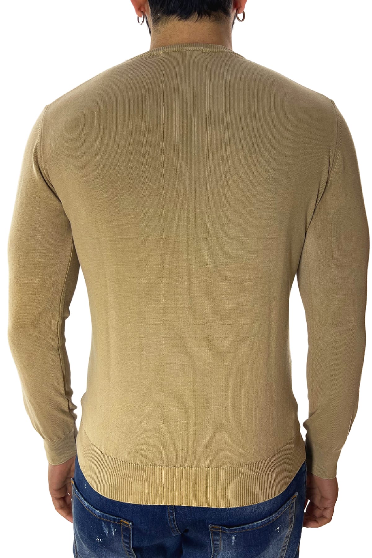 Maglioncino girocollo da uomo in cotone 100% Stone Wash made in Italy