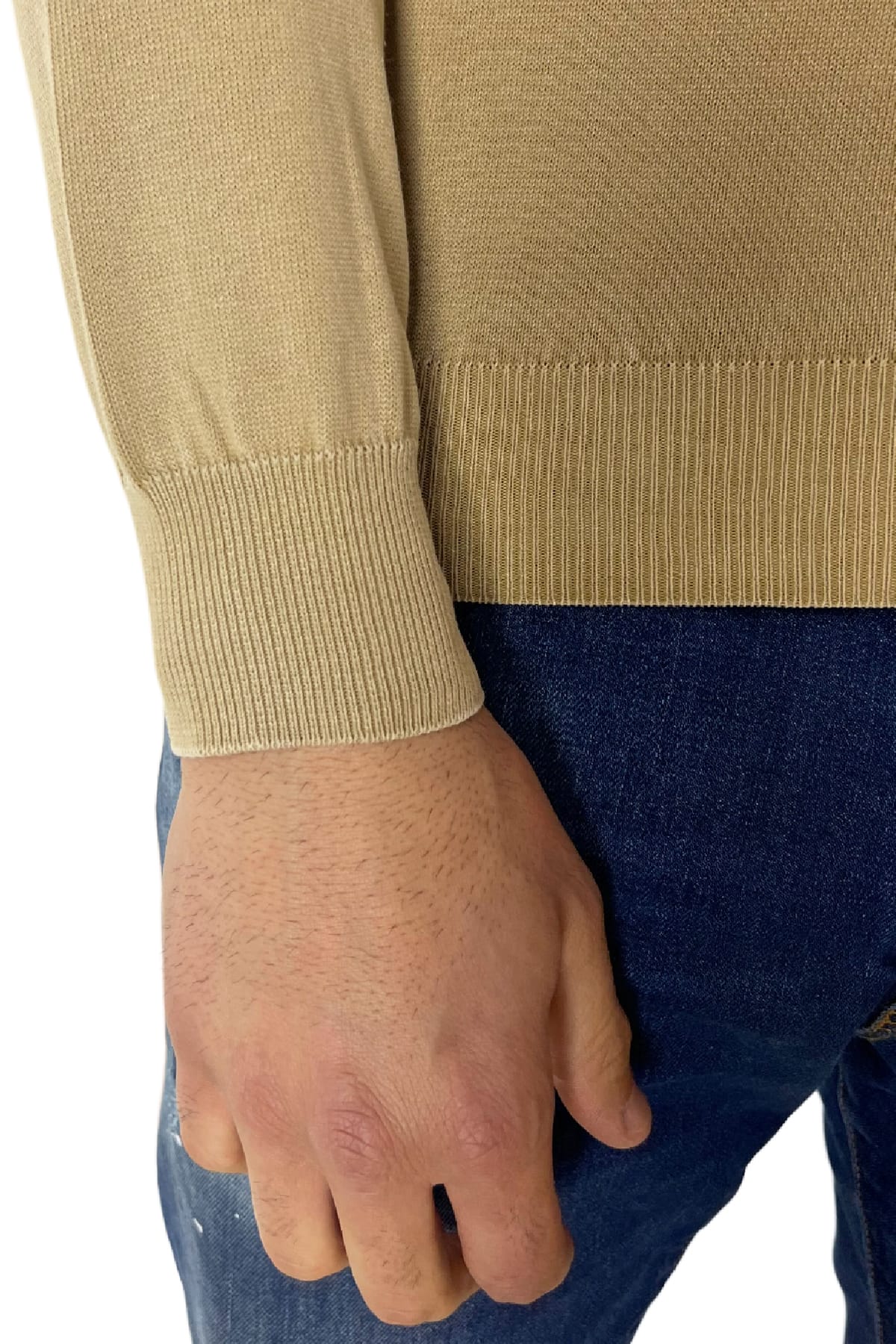 Maglioncino girocollo da uomo in cotone 100% Stone Wash made in Italy