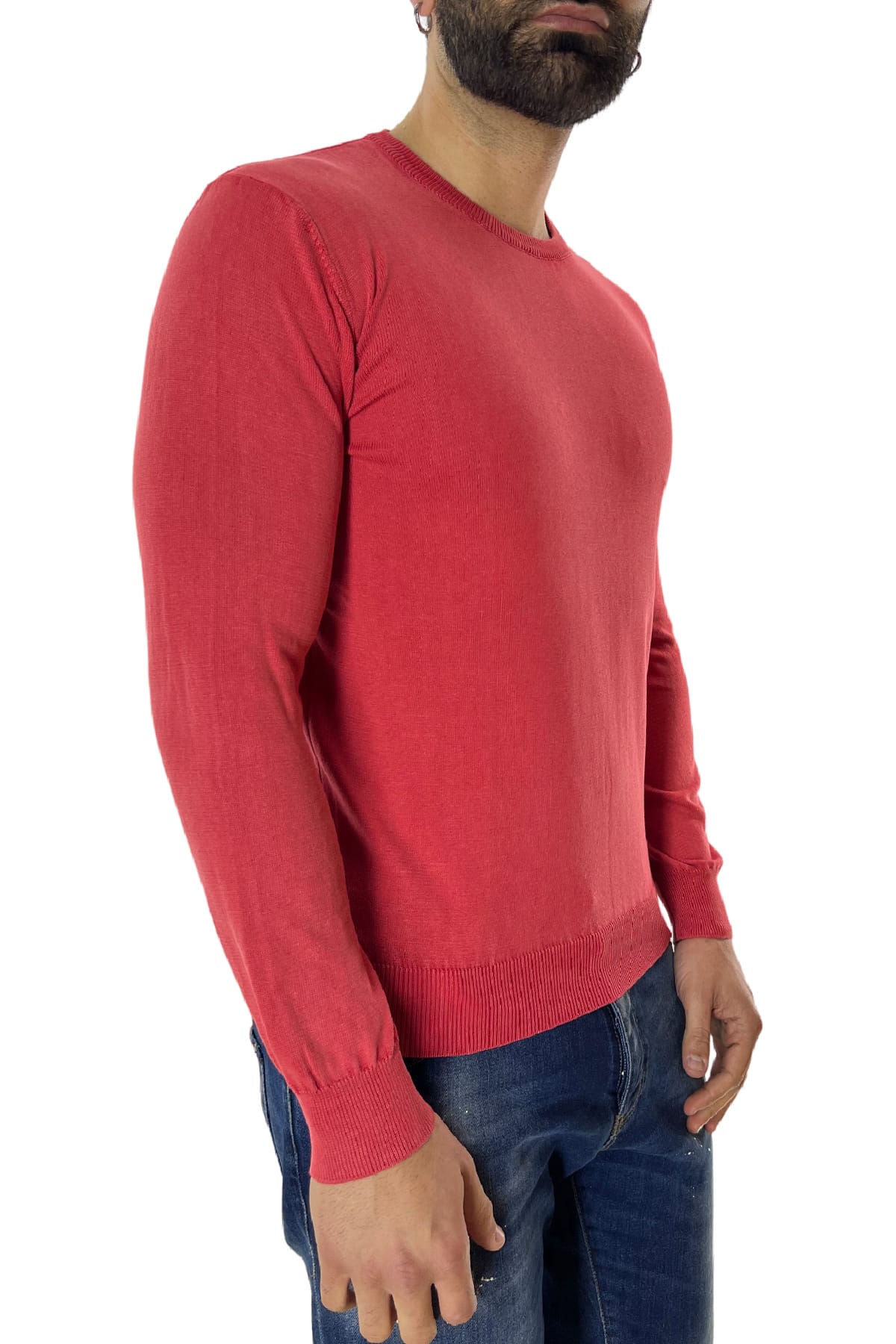 Maglioncino girocollo da uomo in cotone 100% Stone Wash made in Italy