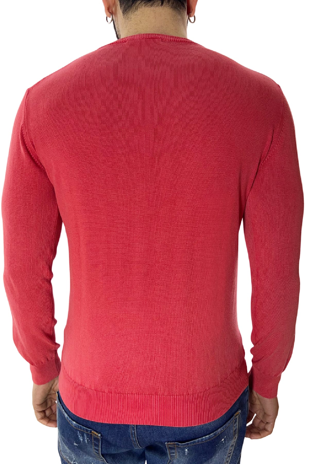 Maglioncino girocollo da uomo in cotone 100% Stone Wash made in Italy