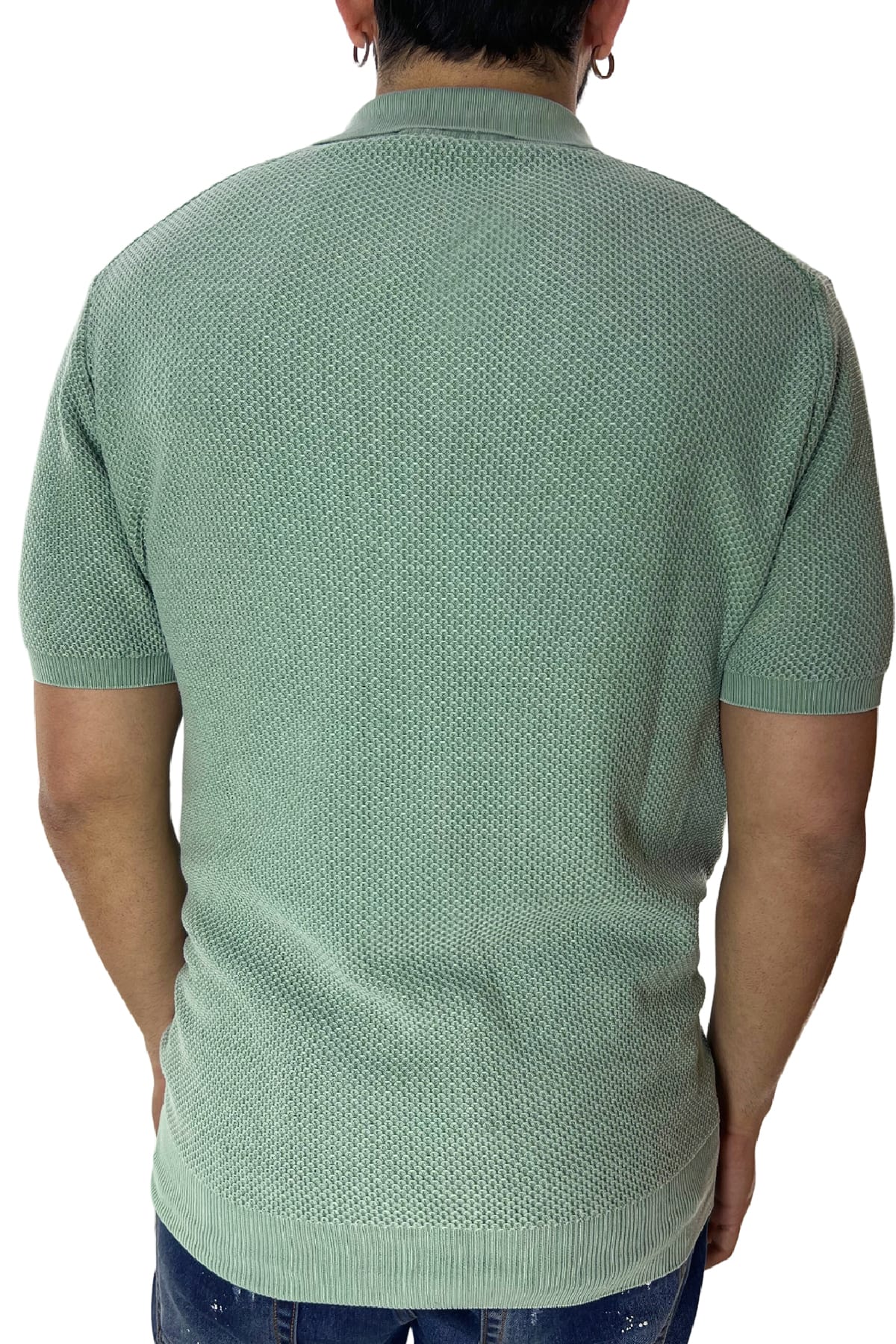 Polo da uomo Mezza manica in cotone 100% nido d'ape Made in Italy