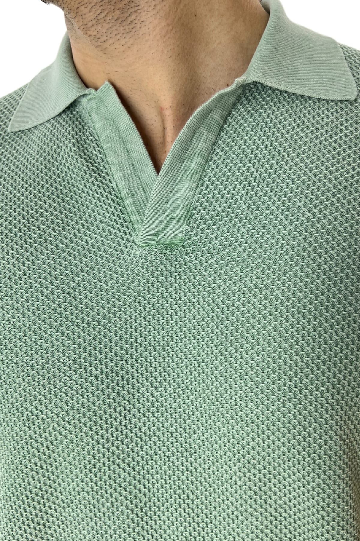 Polo da uomo Mezza manica in cotone 100% nido d'ape Made in Italy