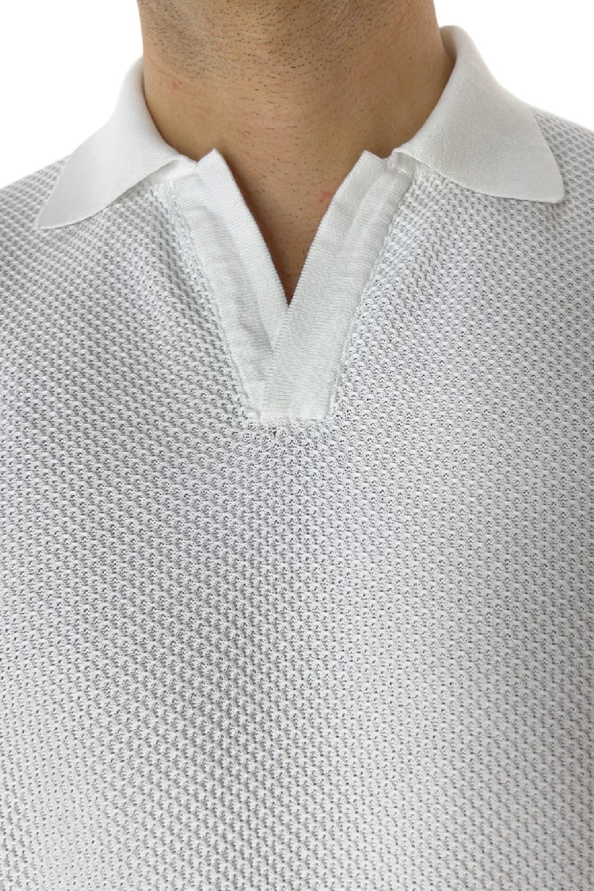 Polo da uomo Mezza manica in cotone 100% nido d'ape Made in Italy
