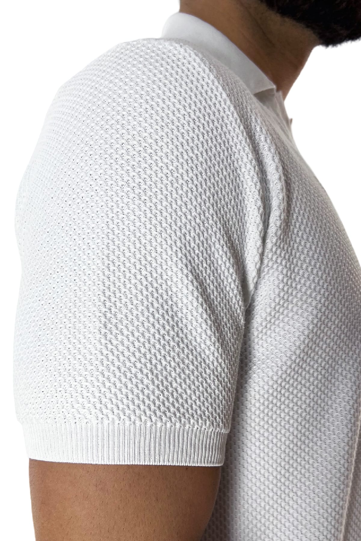 Polo da uomo Mezza manica in cotone 100% nido d'ape Made in Italy