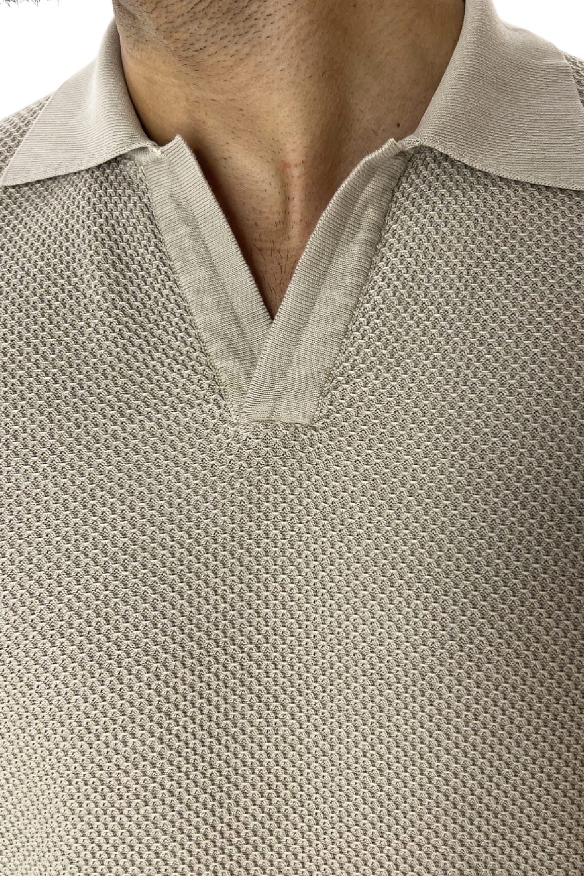 Polo da uomo Mezza manica in cotone 100% nido d'ape Made in Italy