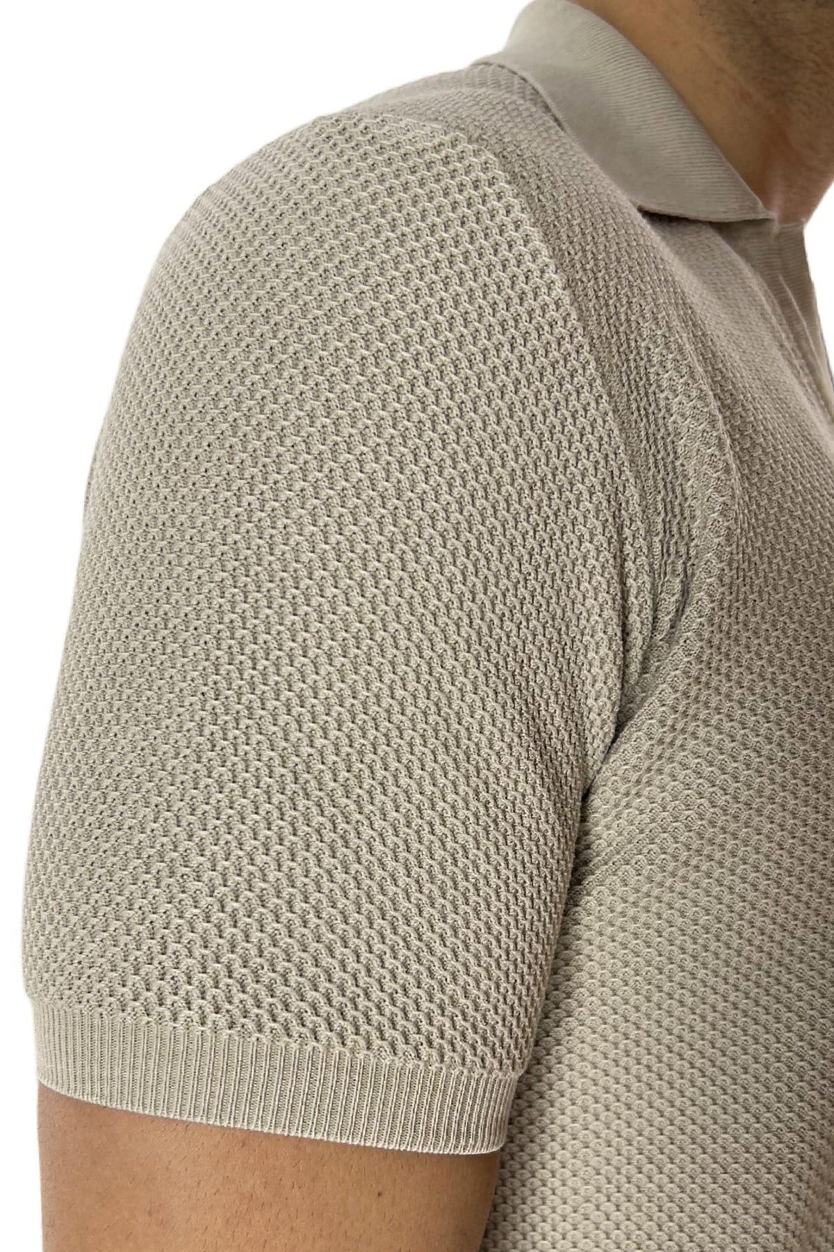 Polo da uomo Mezza manica in cotone 100% nido d'ape Made in Italy