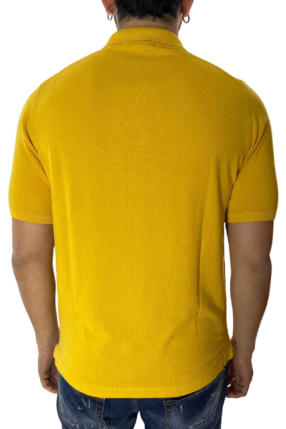 Polo da uomo Mezza manica in cotone 100% Chiusura camicia Made in Italy