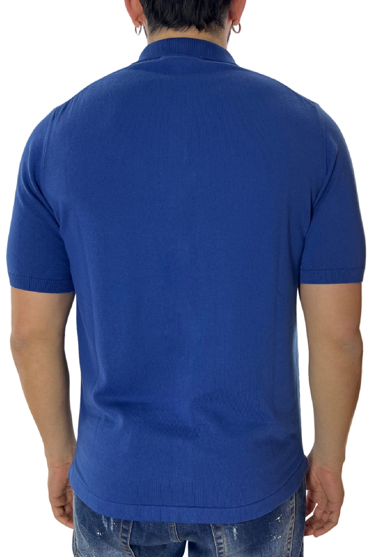 Polo da uomo Mezza manica in cotone 100% Chiusura camicia Made in Italy