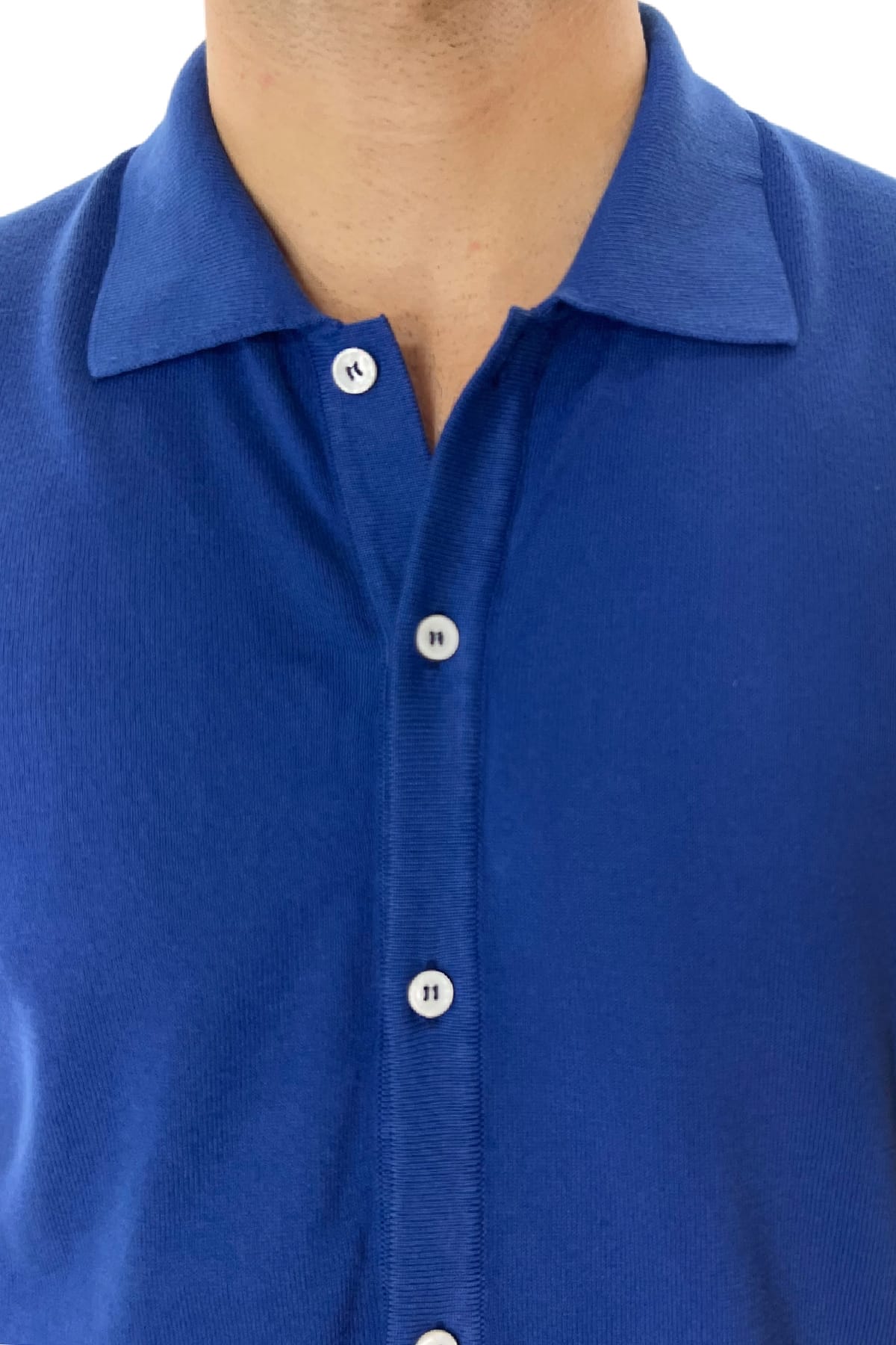 Polo da uomo Mezza manica in cotone 100% Chiusura camicia Made in Italy