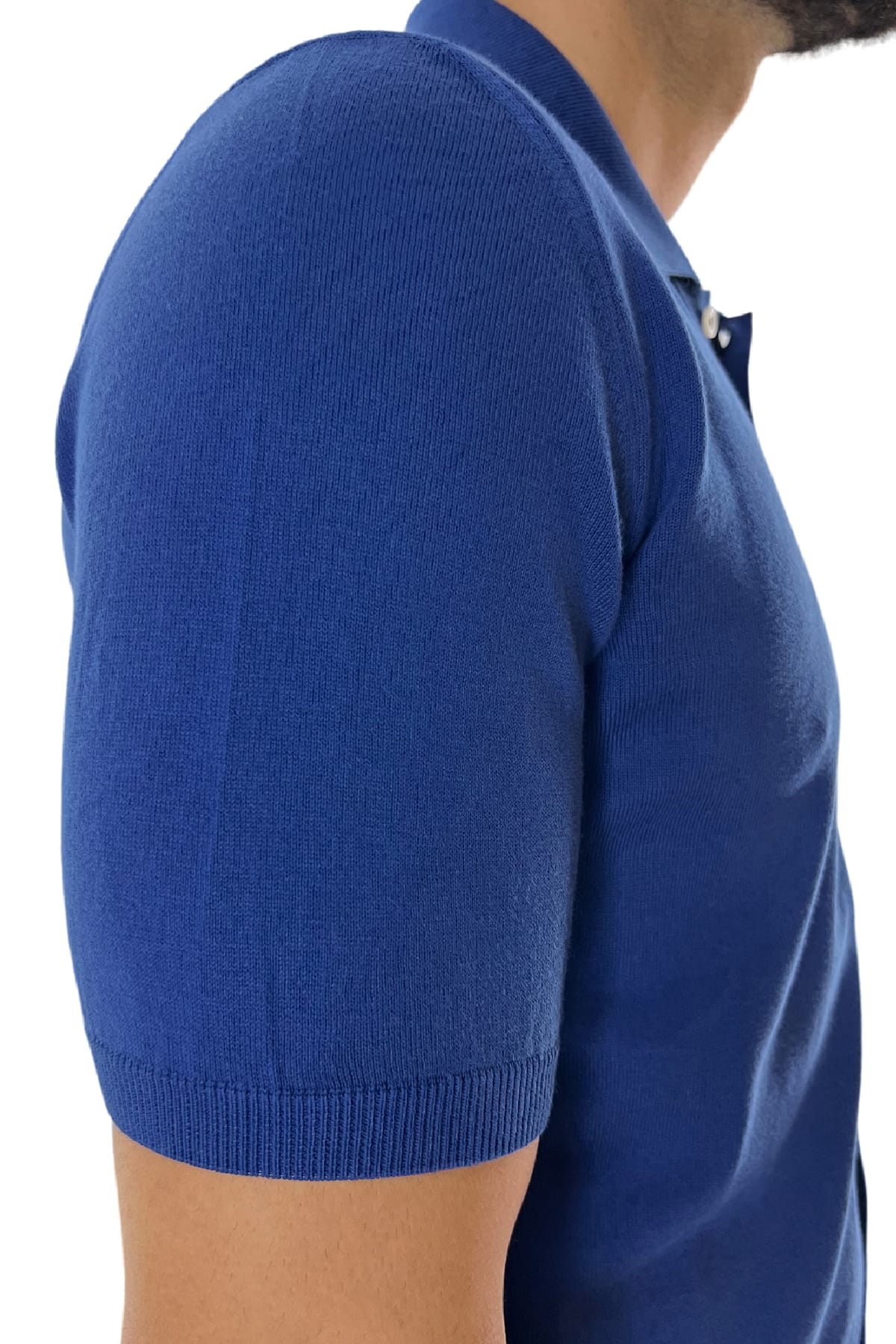 Polo da uomo Mezza manica in cotone 100% Chiusura camicia Made in Italy