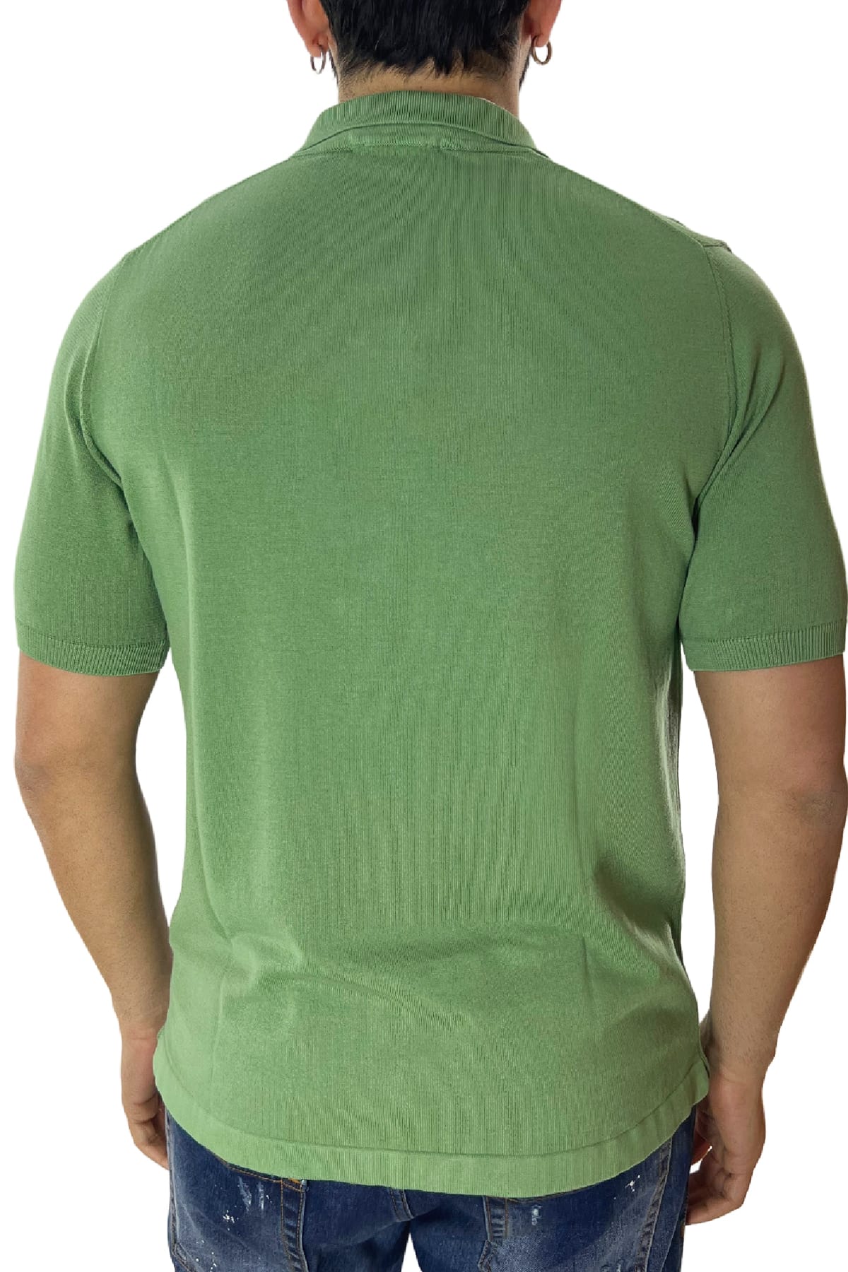 Polo da uomo Mezza manica in cotone 100% Chiusura camicia Made in Italy