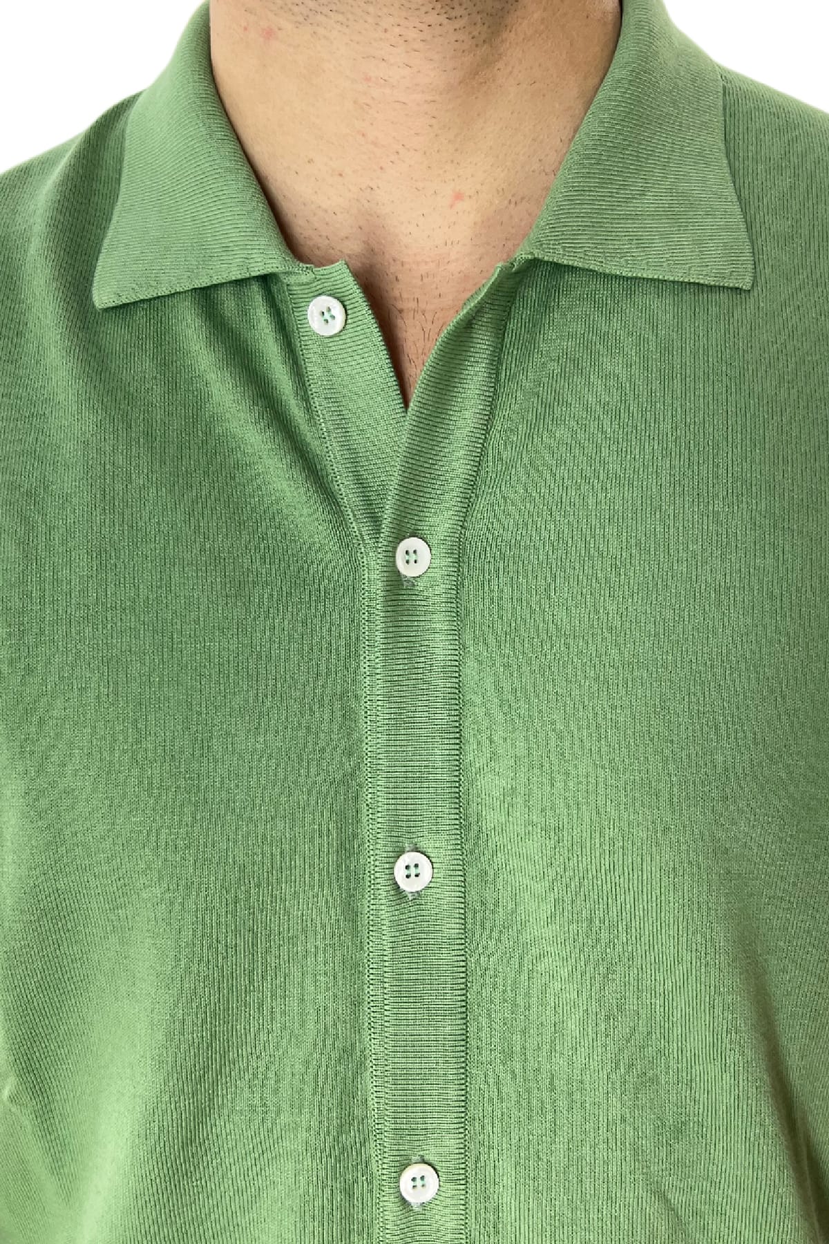 Polo da uomo Mezza manica in cotone 100% Chiusura camicia Made in Italy