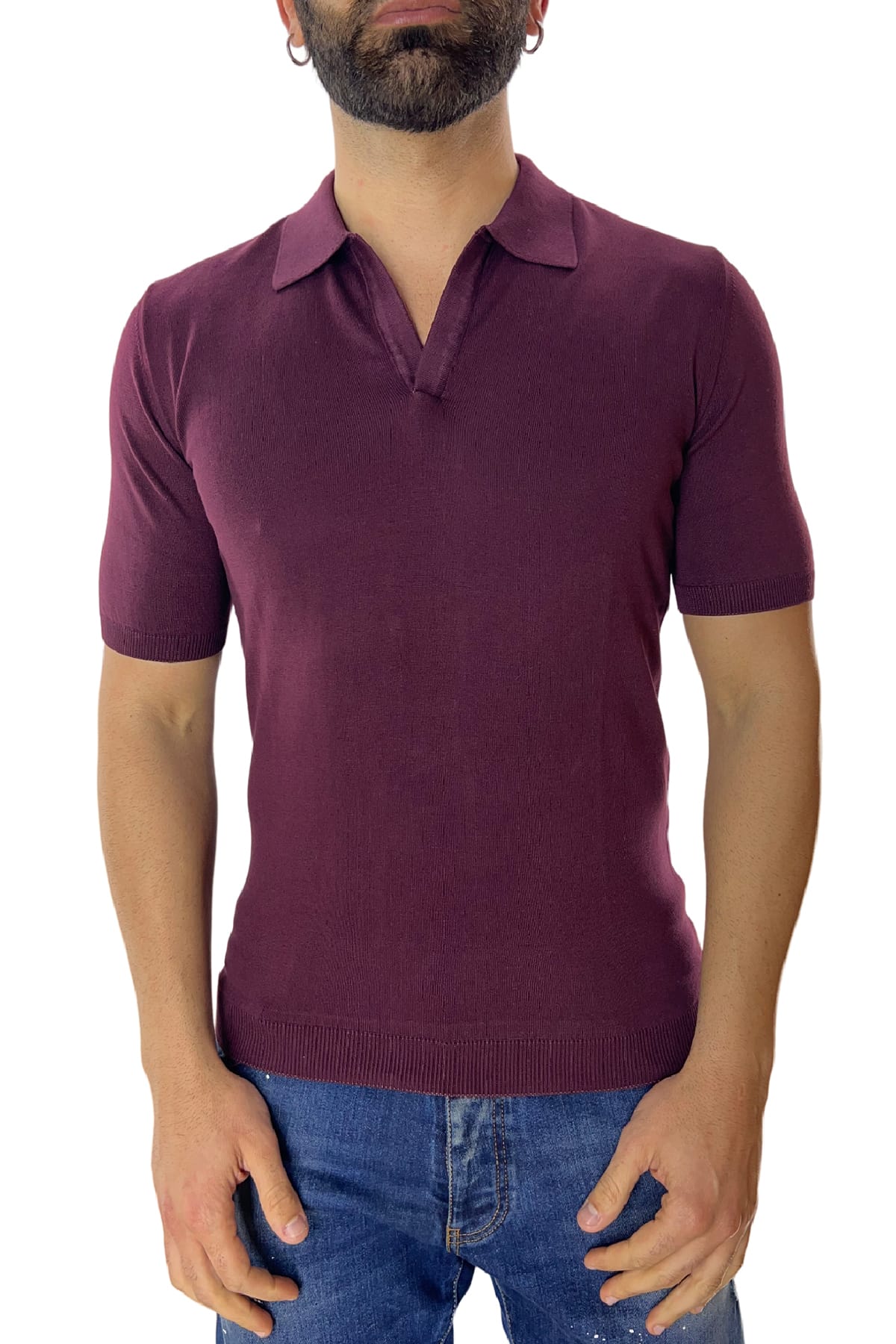 Polo da uomo Mezza manica in cotone 100% leggermente elastica Made in Italy