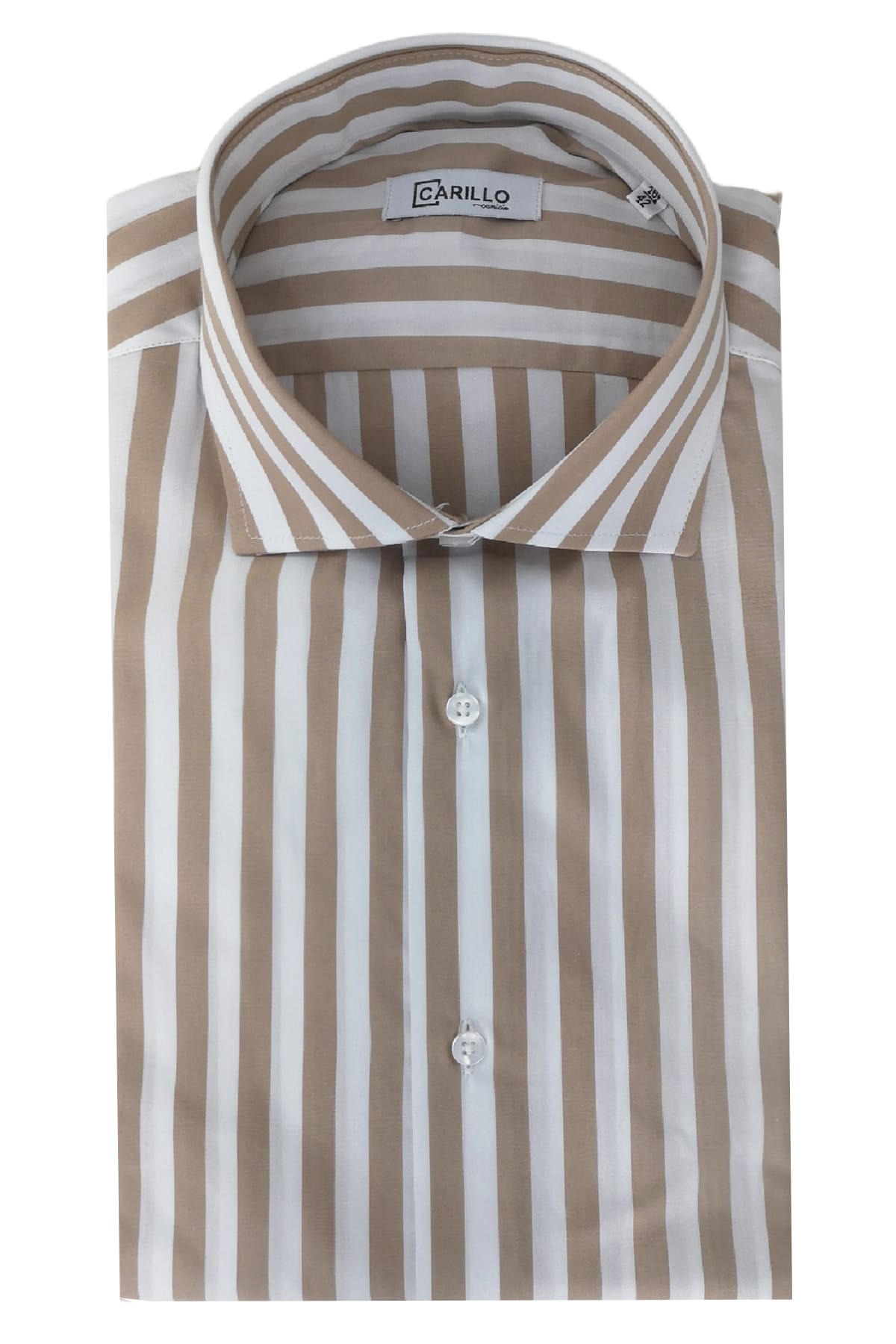 Camicia Uomo Righe Larghe regular fit 100% cotone Collo semi francese Made In Italy