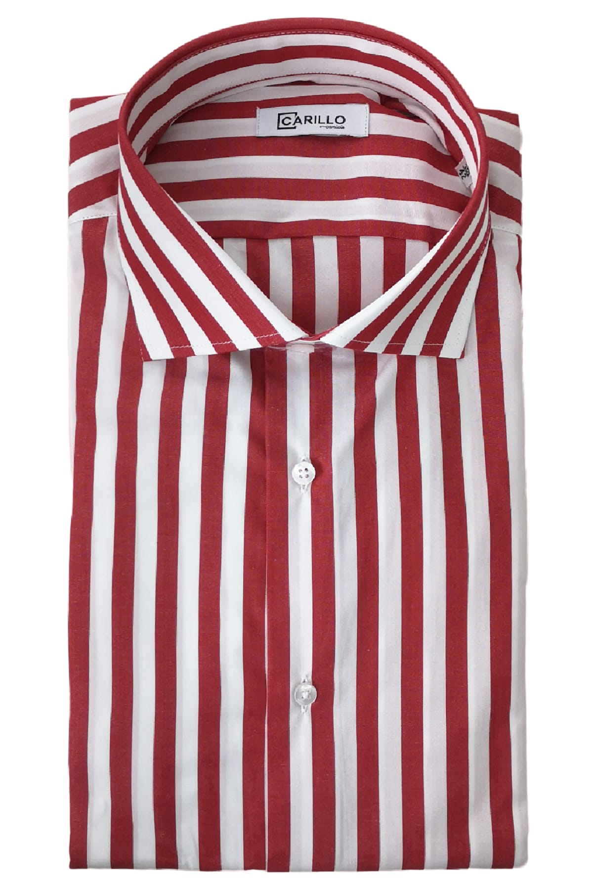 Camicia Uomo Righe Larghe regular fit 100% cotone Collo semi francese Made In Italy