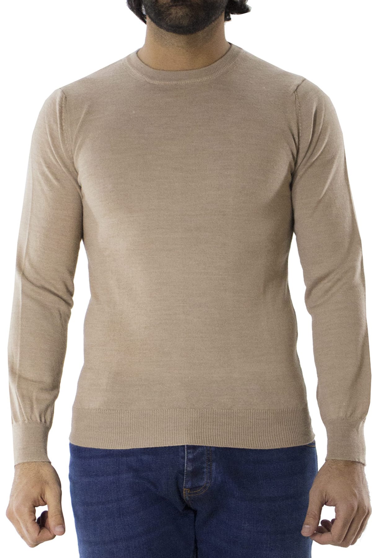 Maglioncini girocollo uomo lana merinos  extra slim fit made in Italy