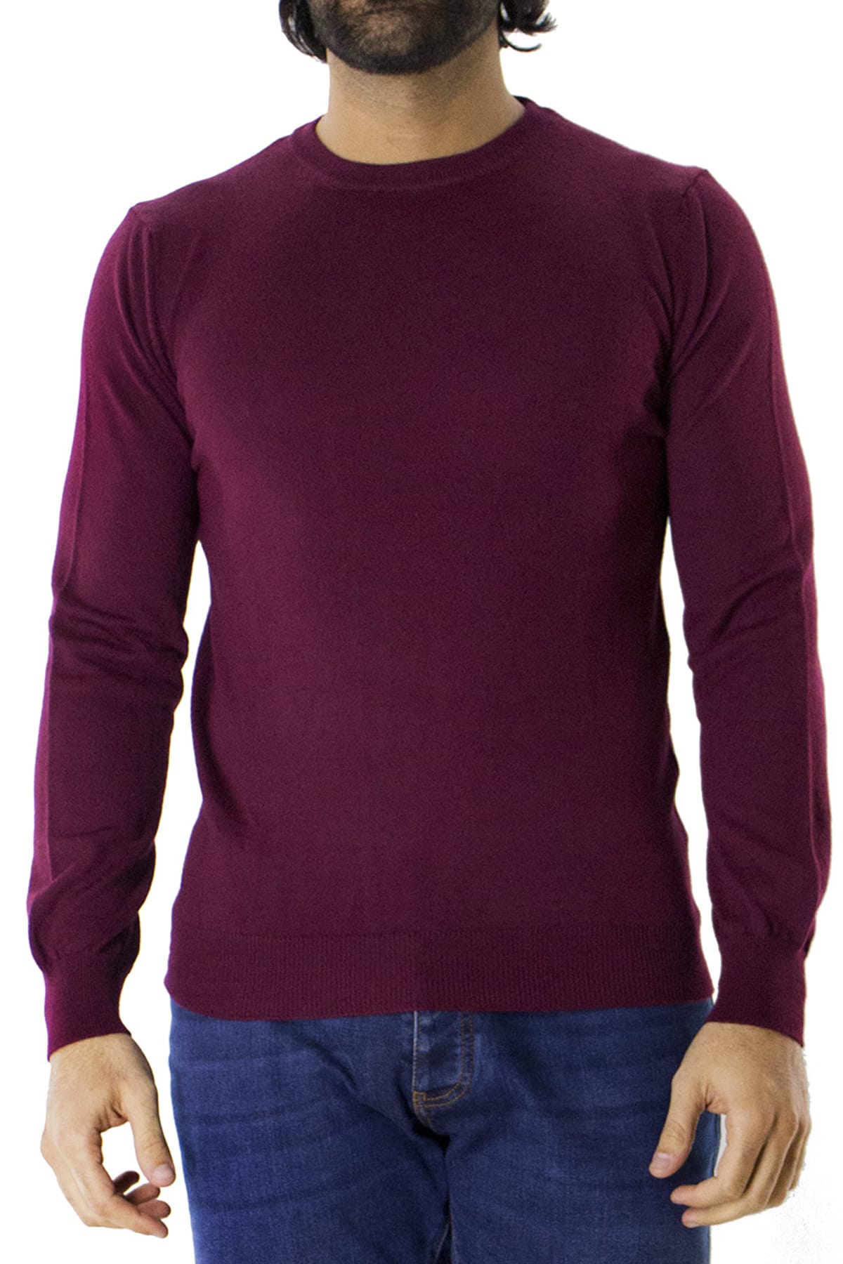 Maglioncini girocollo uomo lana merinos  extra slim fit made in Italy