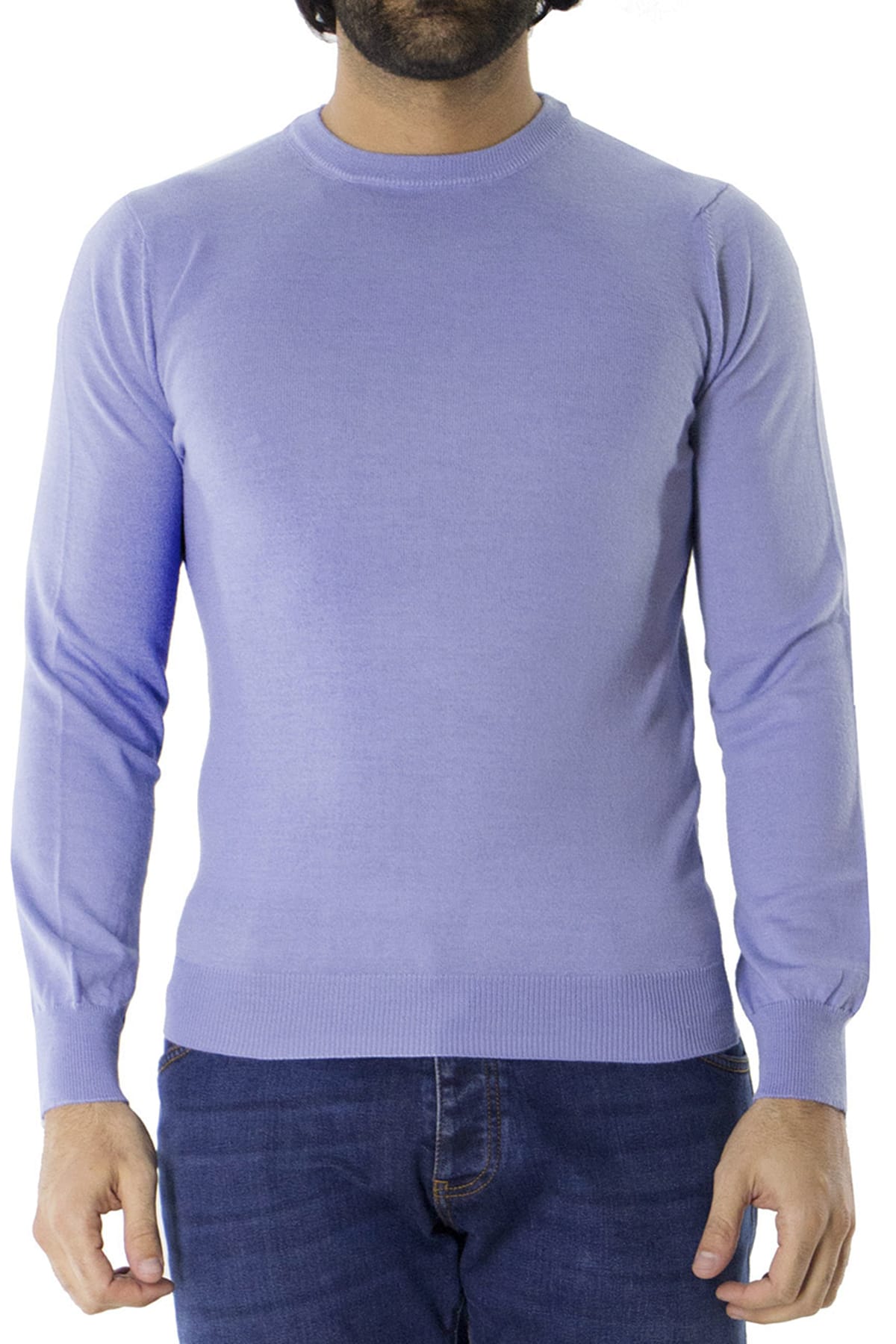 Maglioncini girocollo uomo lana merinos  extra slim fit made in Italy