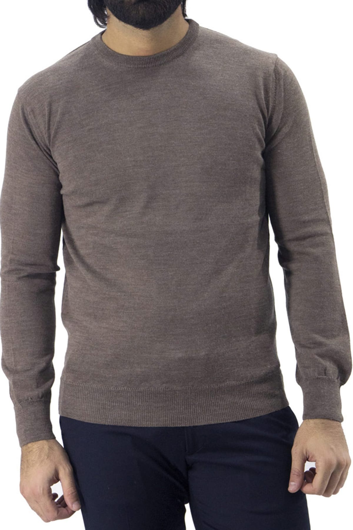 Maglioncini girocollo uomo lana merinos  extra slim fit made in Italy