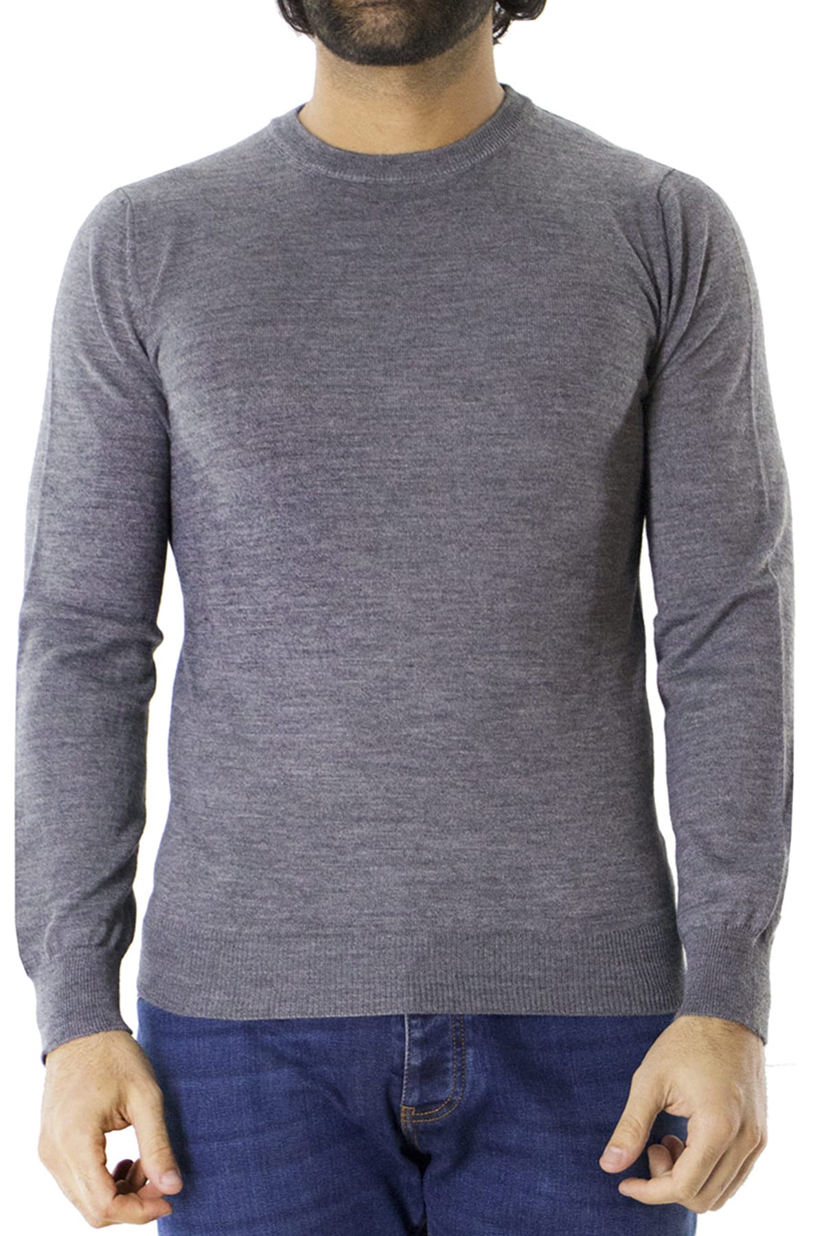Maglioncini girocollo uomo lana merinos  extra slim fit made in Italy