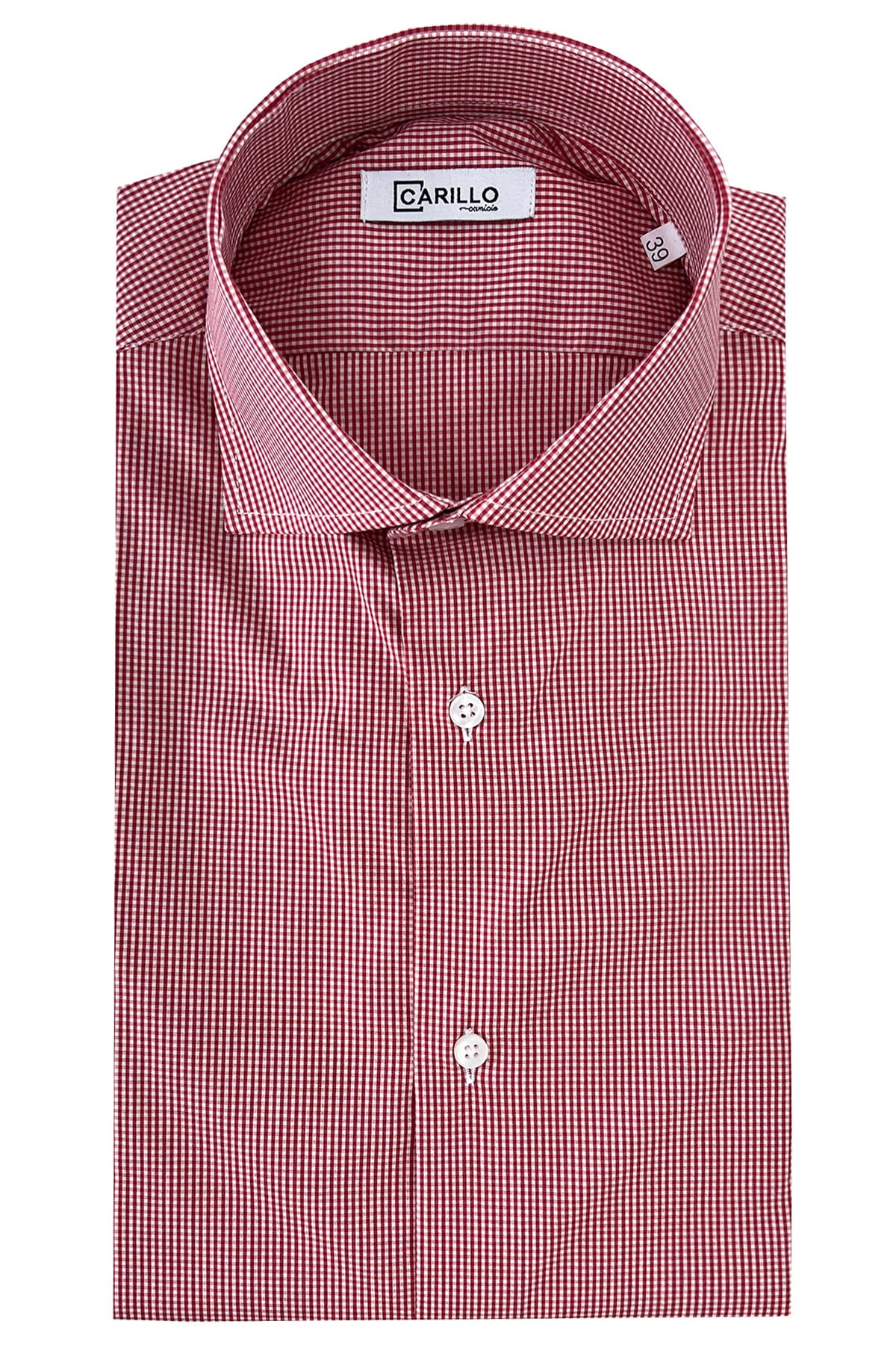 Camicia Uomo micro quadro Regular Fit Collo semi francese cotone Elasticizzata casual ed elegante