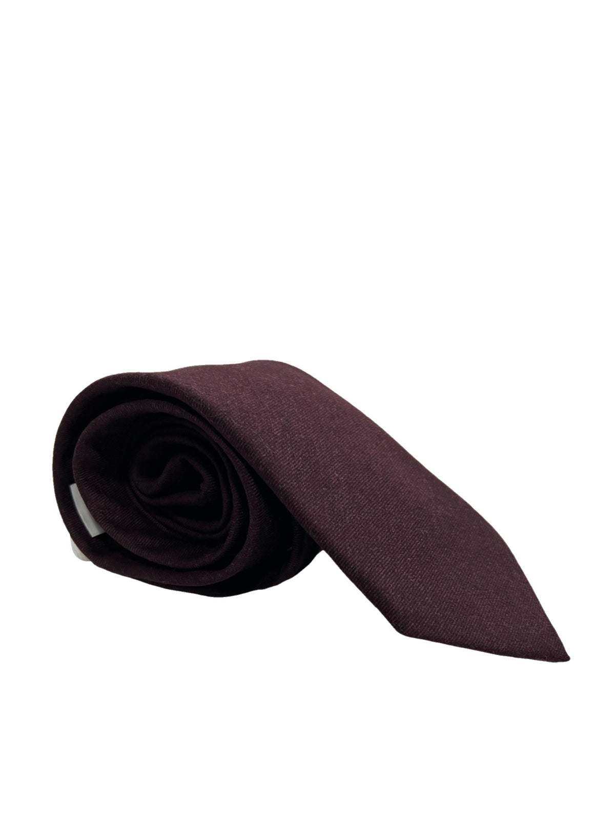 Cravatta uomo bordeaux tinta unita 8cm da cerimonia elegante 100% lana flanella super 100's