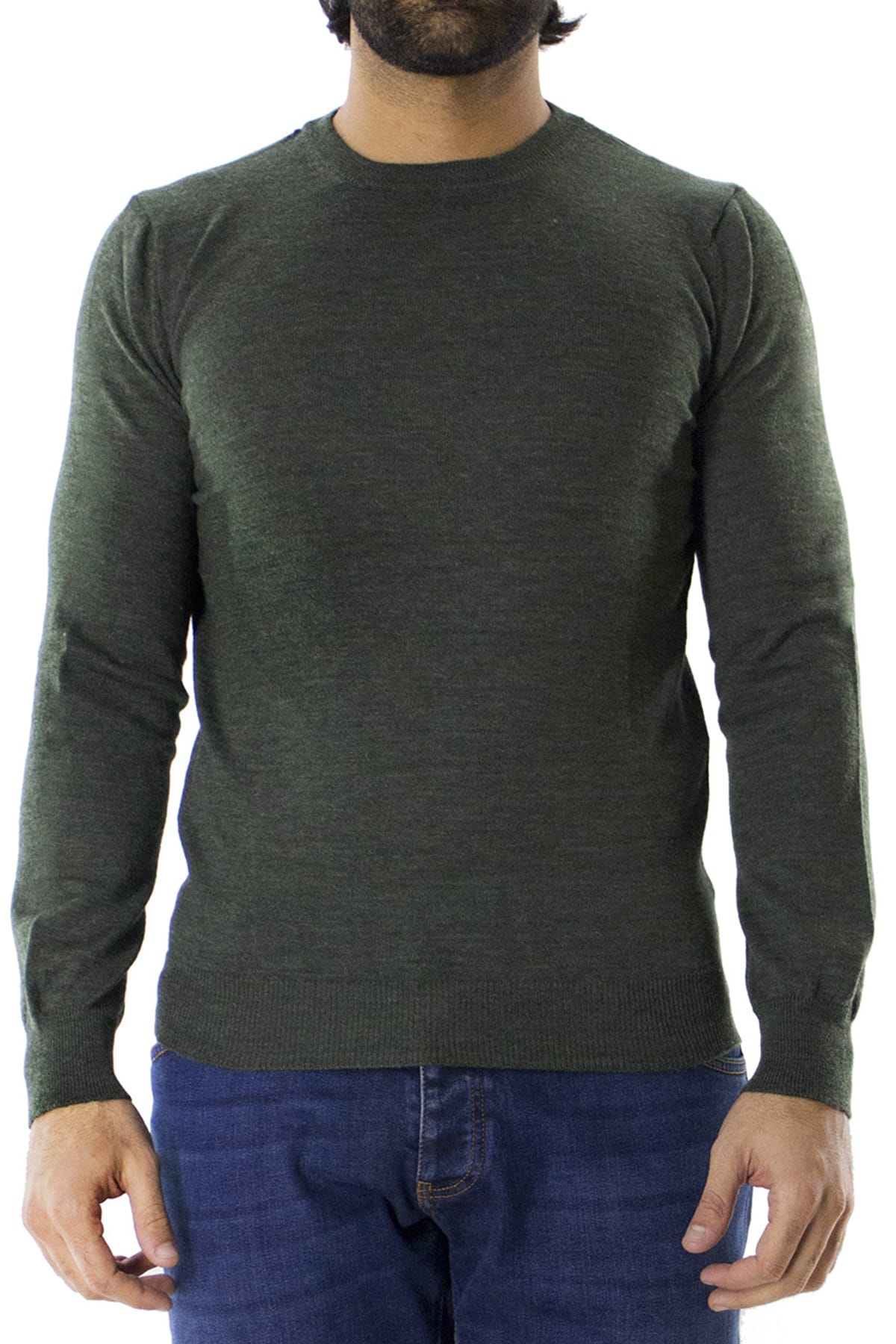 Maglioncini girocollo uomo lana merinos  extra slim fit made in Italy