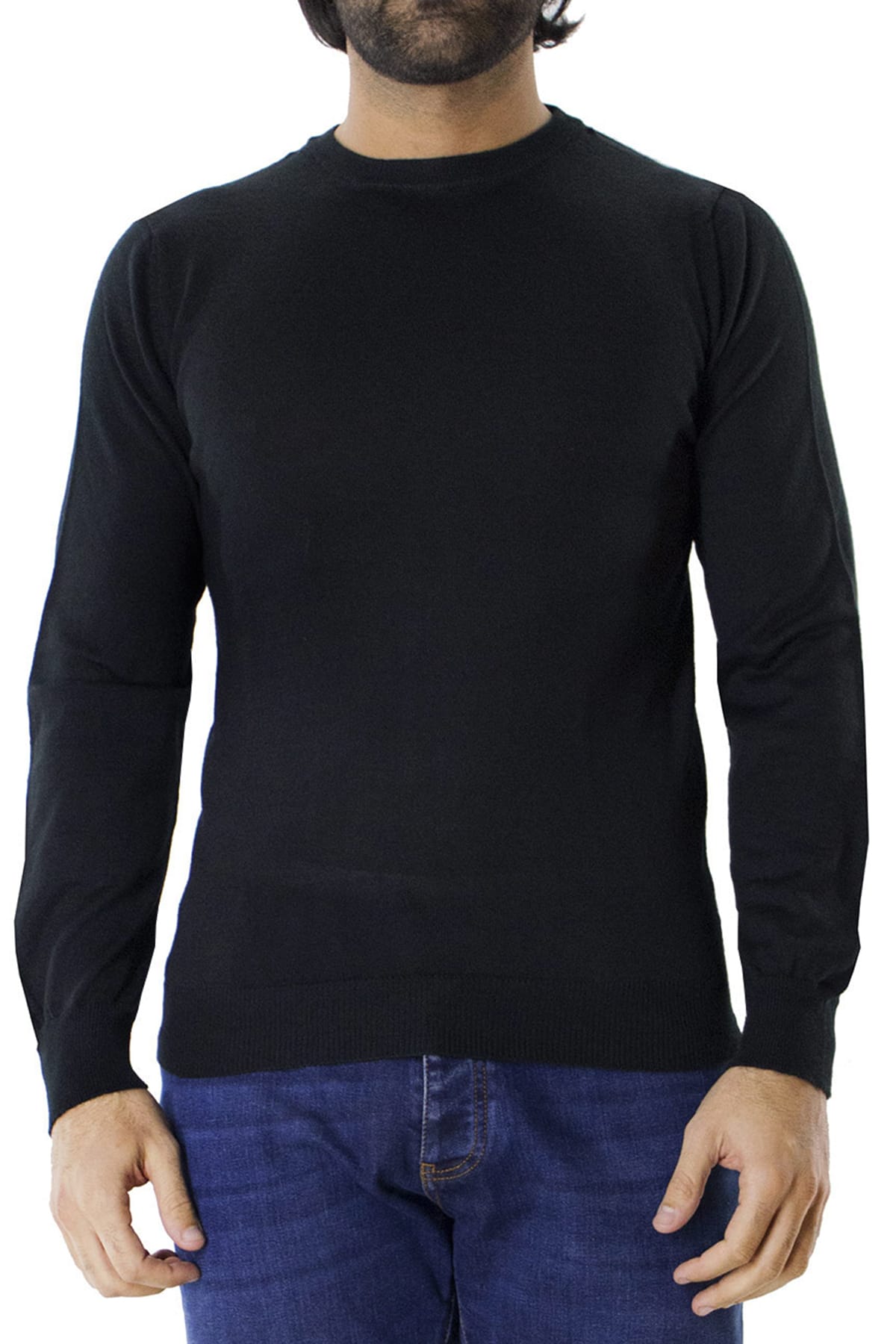 Maglioncini girocollo uomo lana merinos  extra slim fit made in Italy