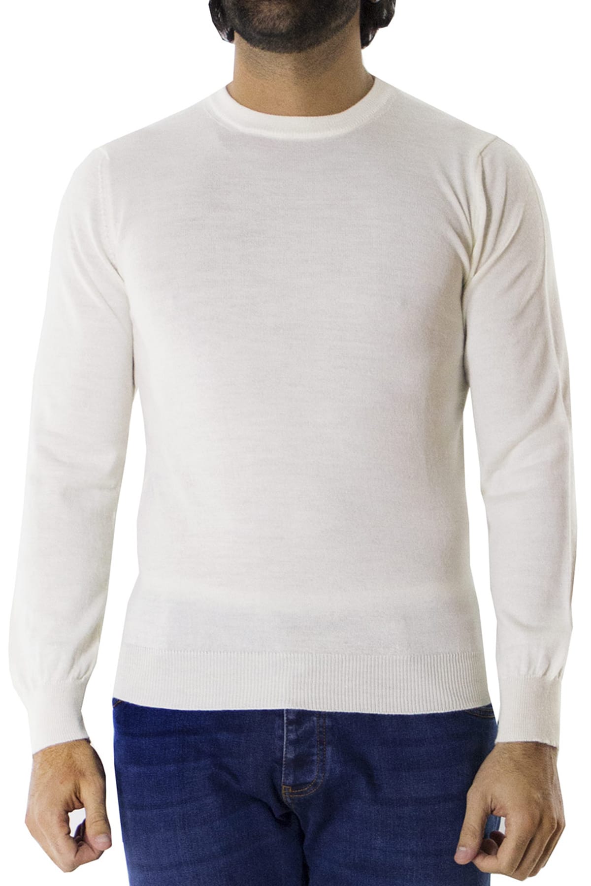 Maglioncini girocollo uomo lana merinos  extra slim fit made in Italy