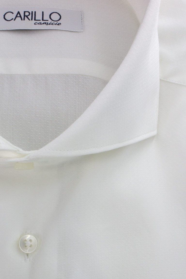 Camicia uomo regular fit bianca con trama in tinta