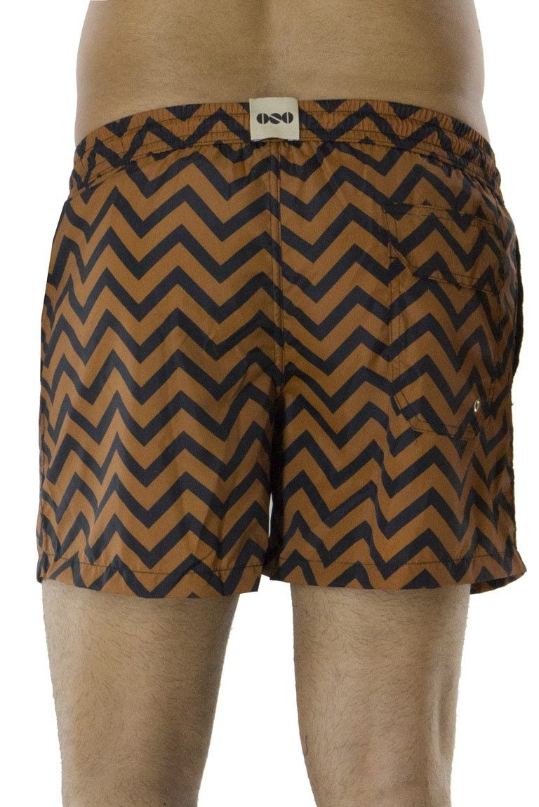 Costume uomo mare boxer casual fantasia zig zag  elastico in vita