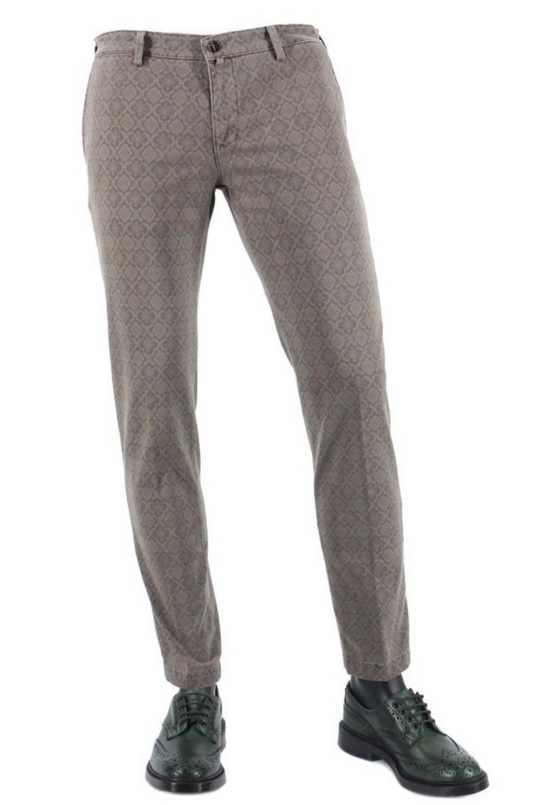 PANTALONE UOMO TASCA AMERICA IN COTONE FANTASIA DAMASCATO