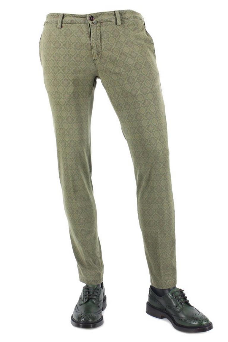 PANTALONE UOMO TASCA AMERICA IN COTONE FANTASIA DAMASCATO