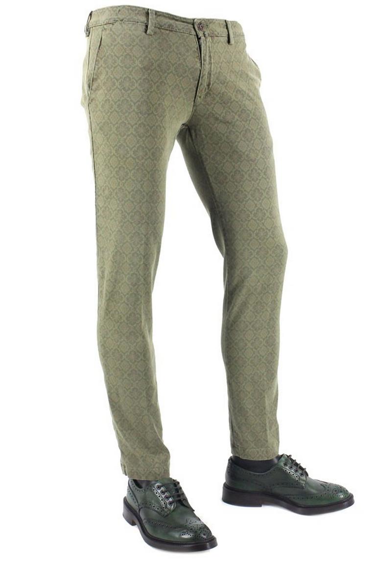 PANTALONE UOMO TASCA AMERICA IN COTONE FANTASIA DAMASCATO