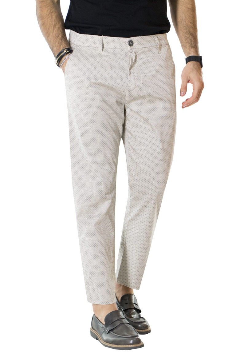 PANTALONE UOMO COTONE TASCA AMERICA FANTASIA FONDO TAGLIO VIVO