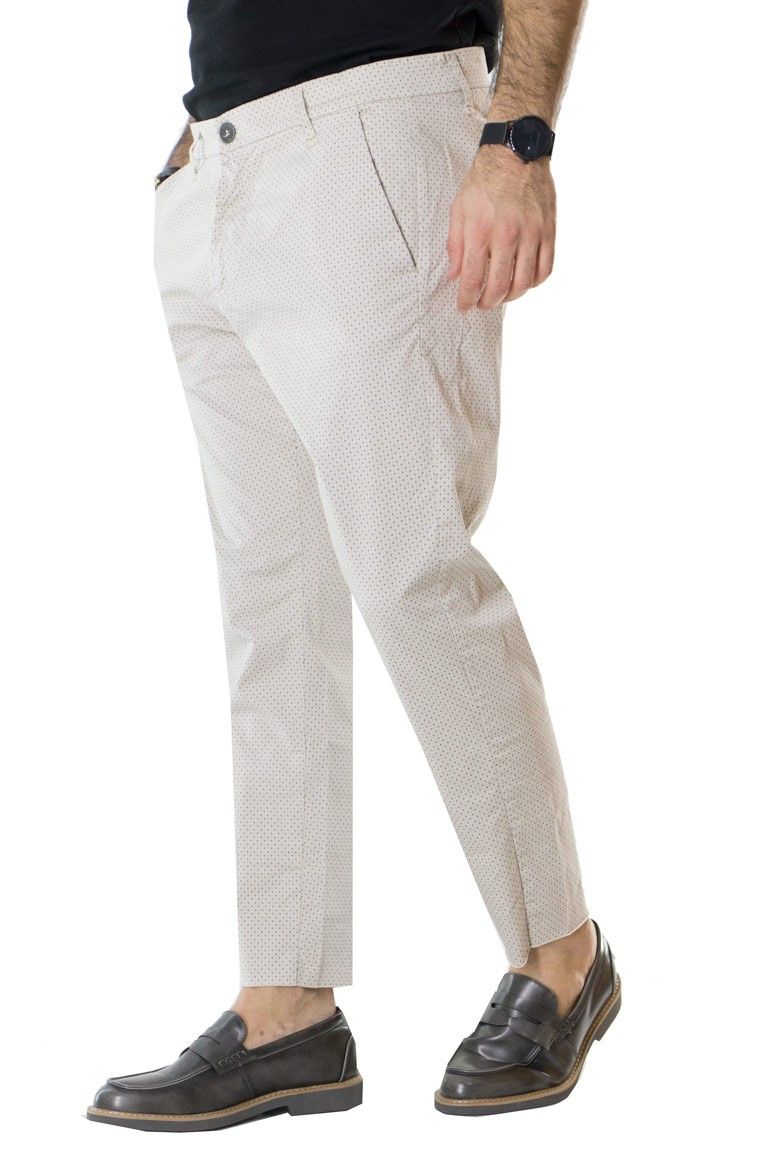 PANTALONE UOMO COTONE TASCA AMERICA FANTASIA FONDO TAGLIO VIVO