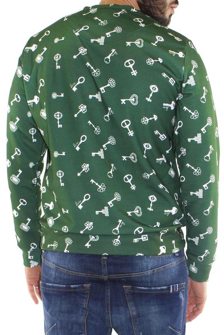 Felpa da uomo invernale casual modello girocollo regular fit fantasia chiavi